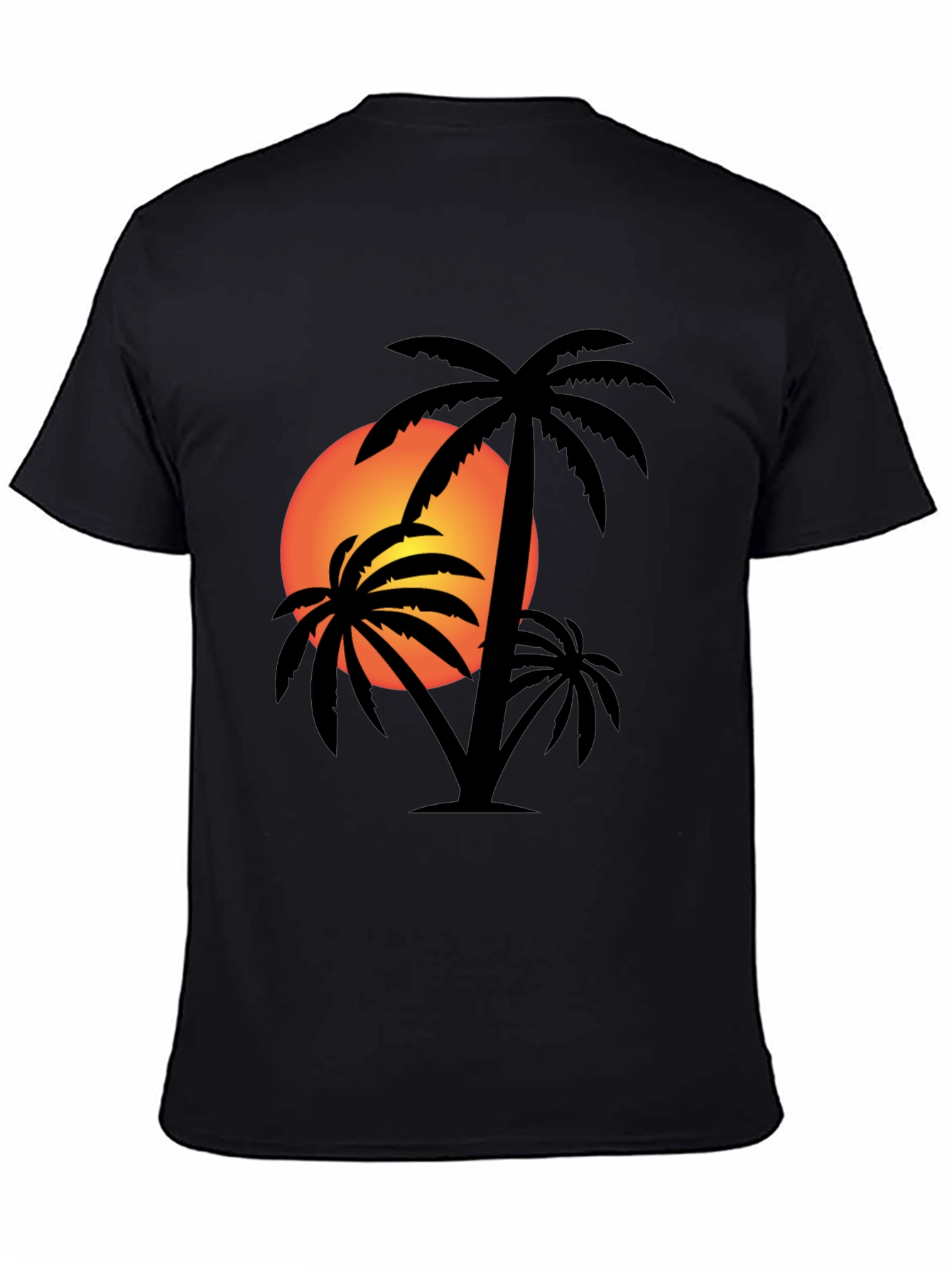 Tropical Sunset Palm Tree Graphic T-Shirt