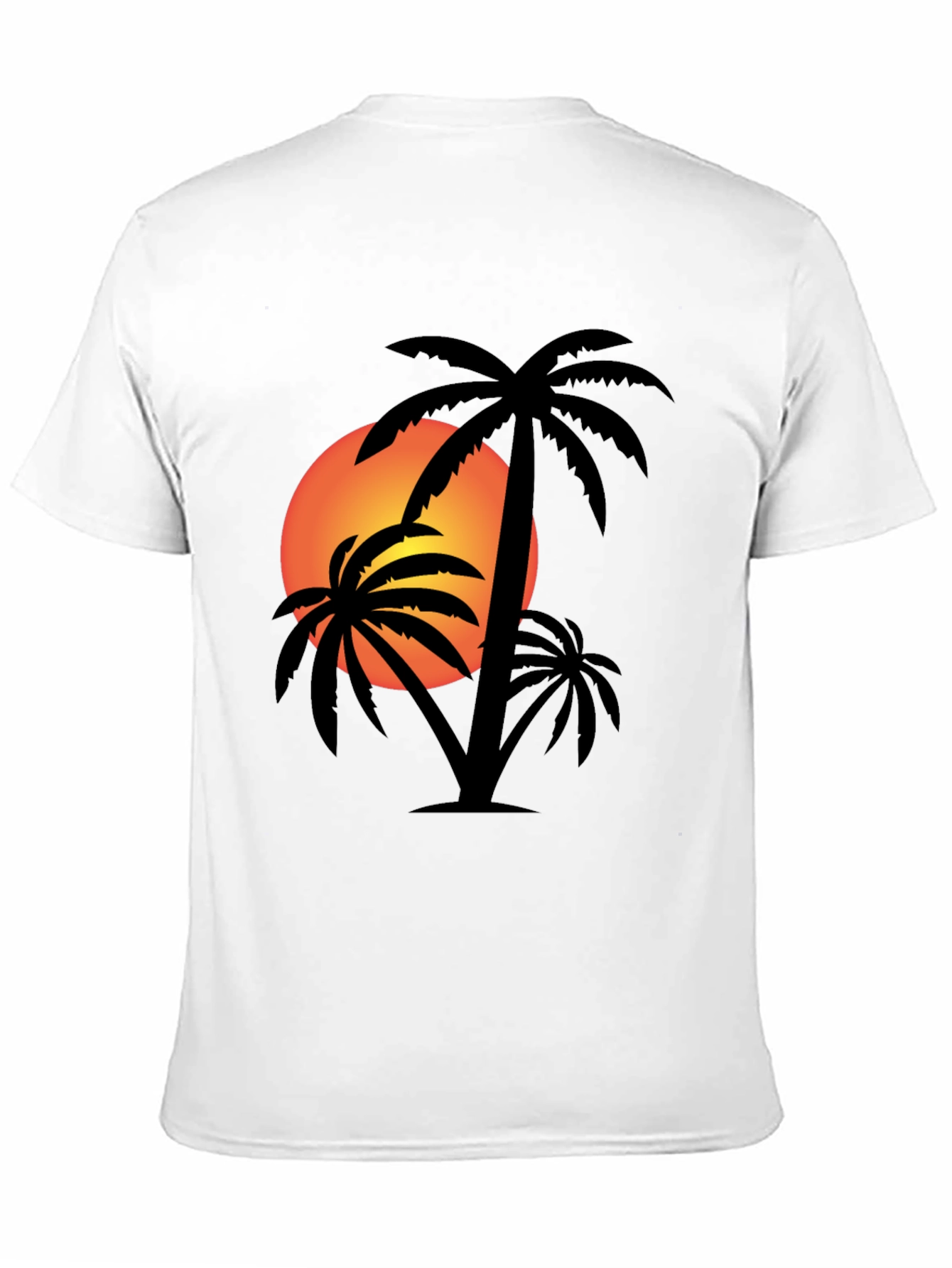 Tropical Sunset Palm Tree Graphic T-Shirt