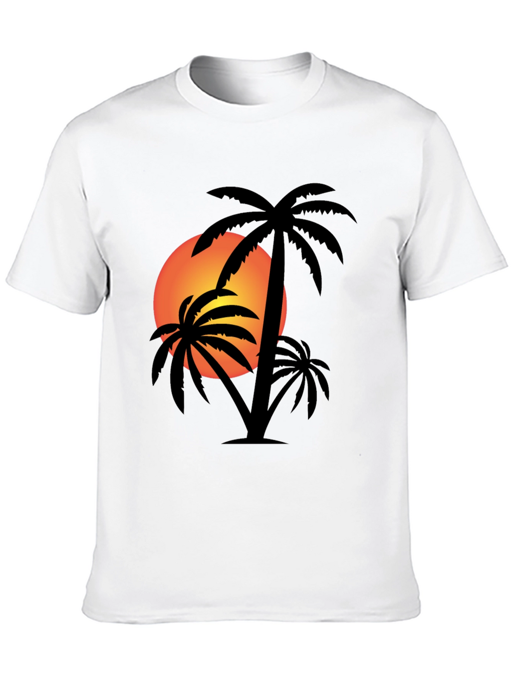 Tropical Sunset Palm Tree Graphic T-Shirt
