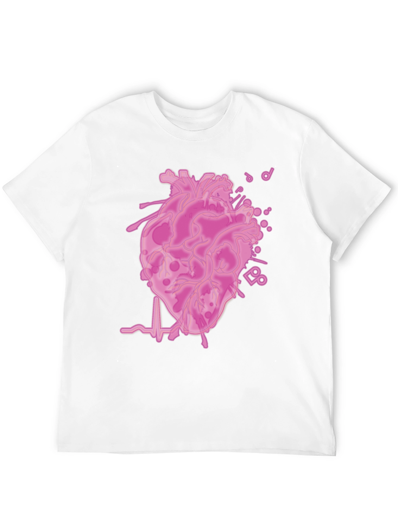 Anatomical Heartbeat Graphic T-Shirt - Black