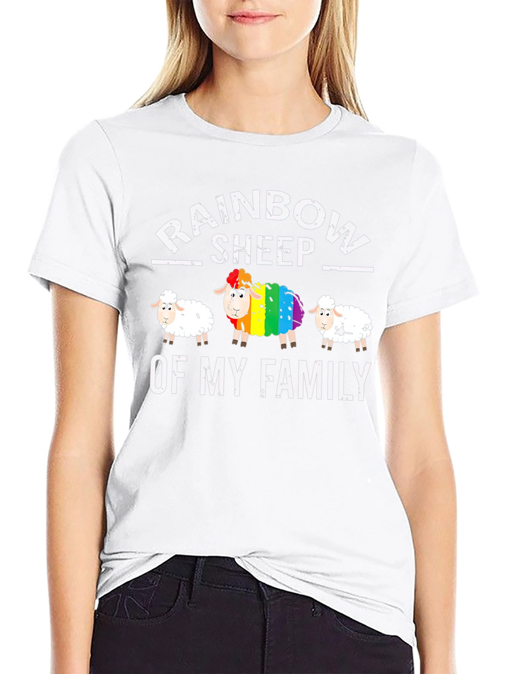 Rainbow Sheep Family T-Shirt Pride LGBT Tee