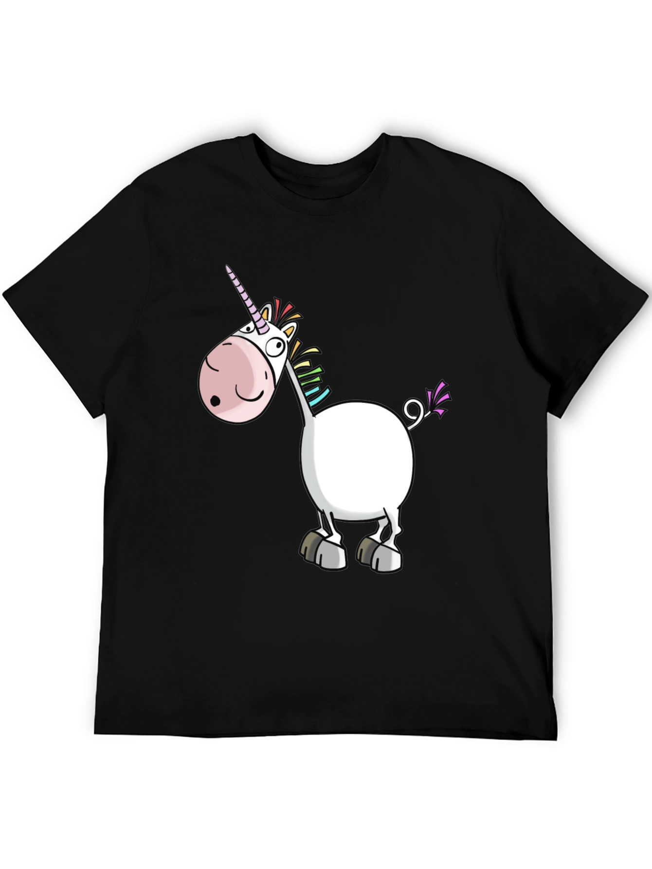 Funny Unicorn Graphic T-Shirt - Black Cotton Tee