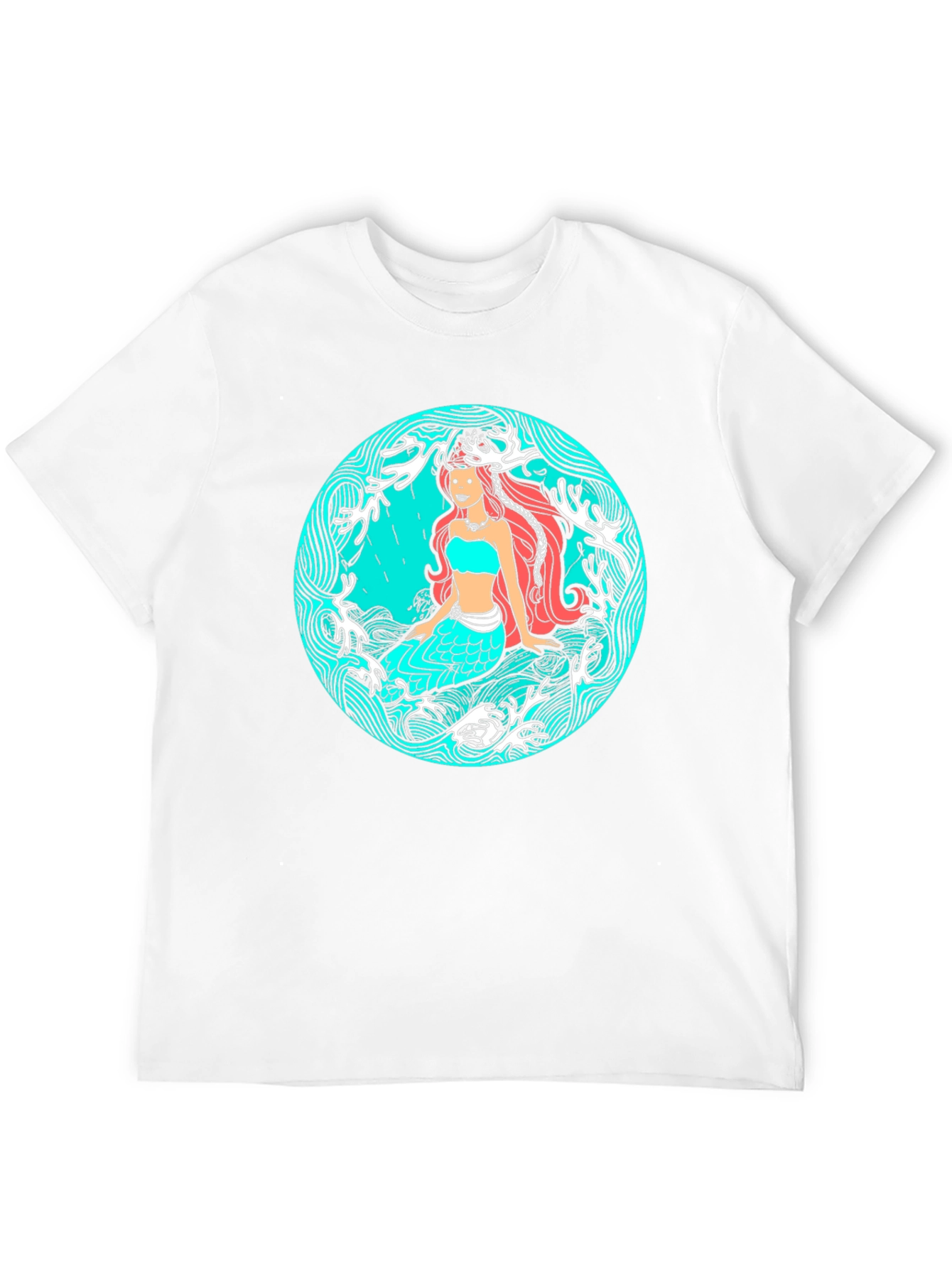 Mermaid Graphic Tee - Artistic Ocean Design