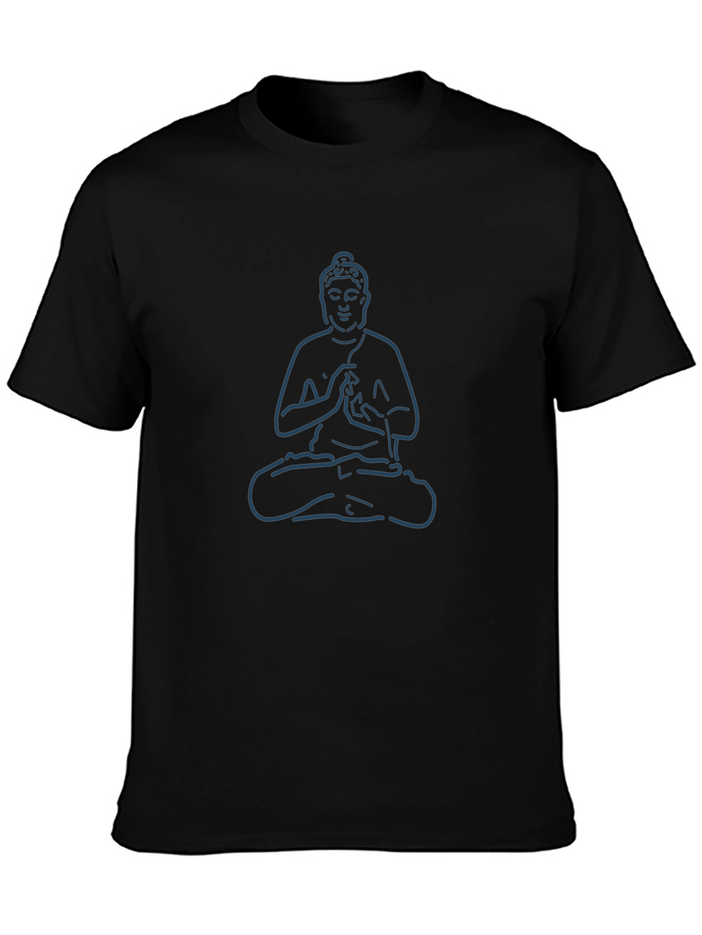 Buddha Outline Graphic Tee - Black