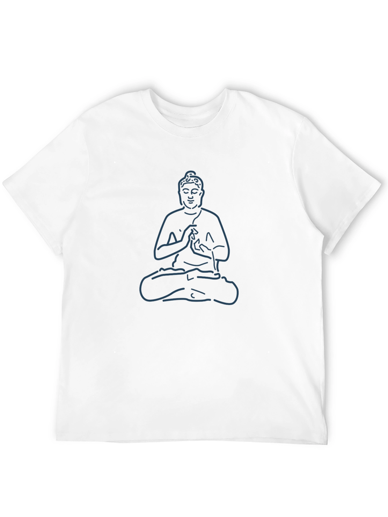 Buddha Outline Graphic Tee - Black