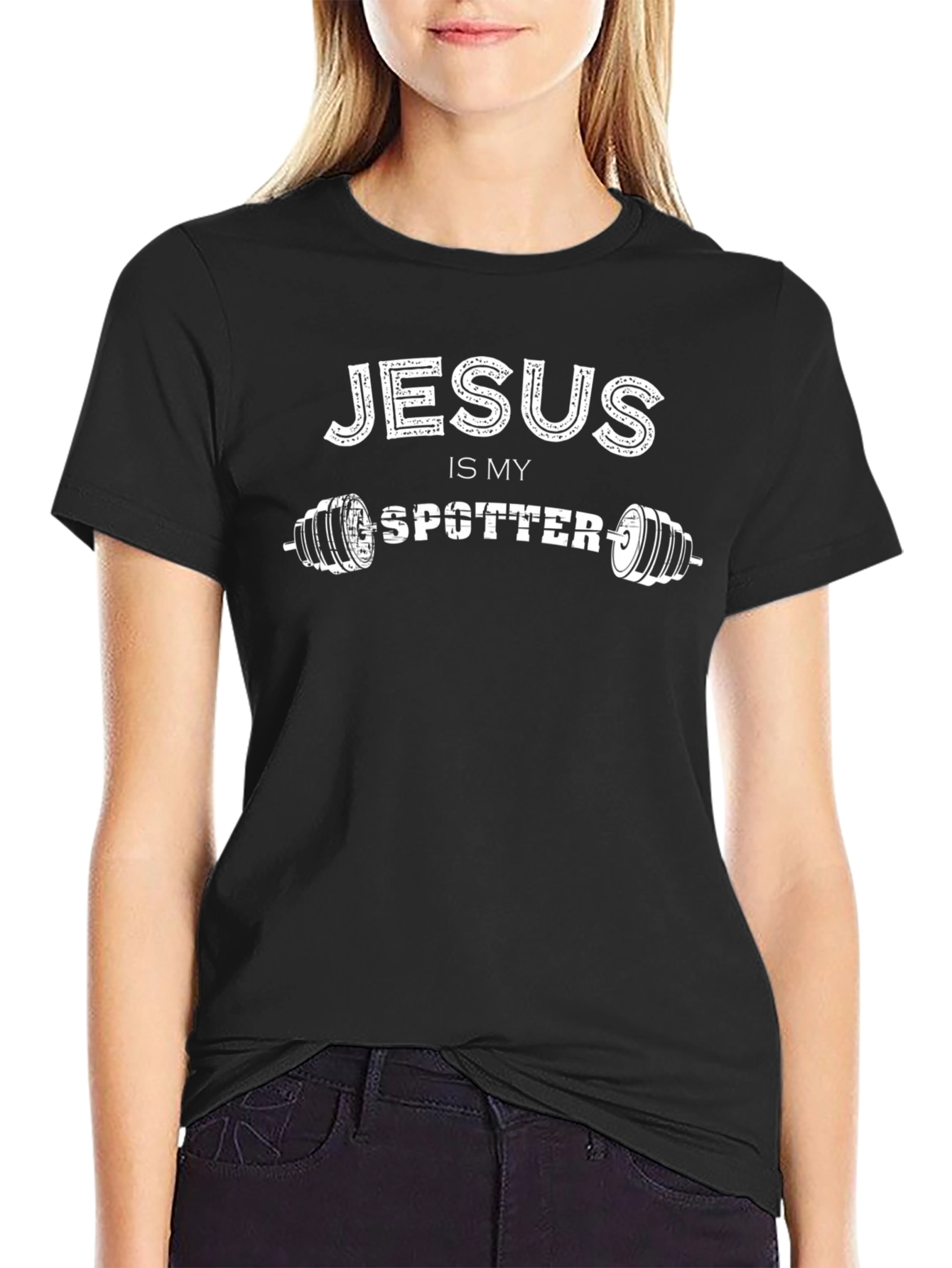 Jesus is My Spotter T-Shirt - Black