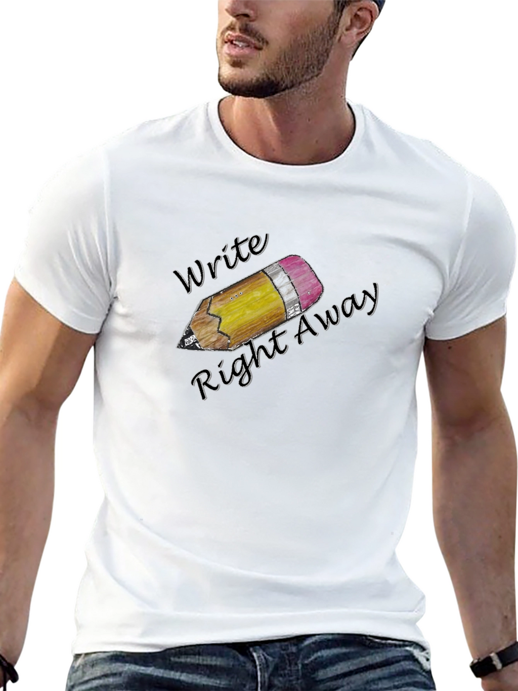 Write Right Away Graphic Tee - Classic Comfort