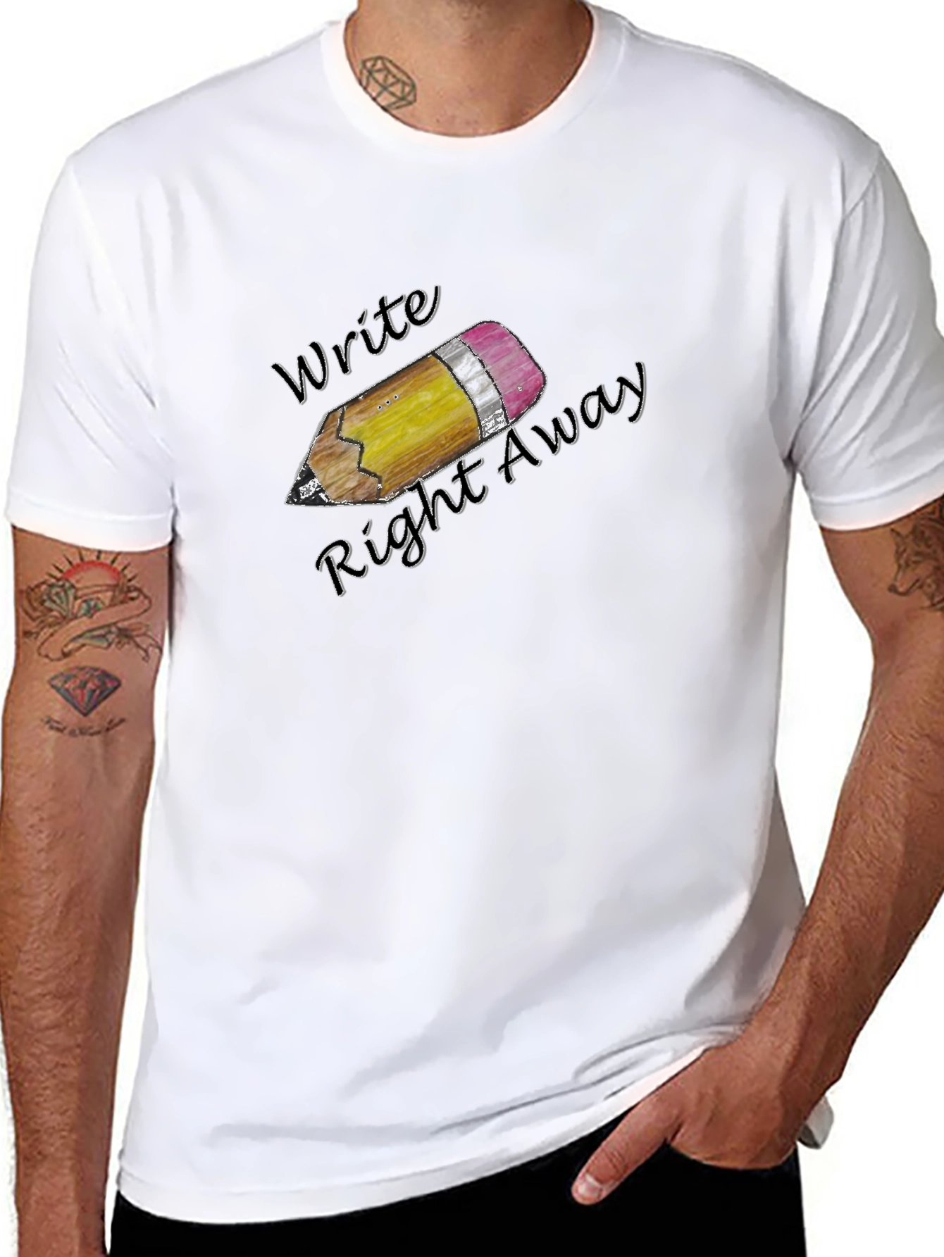 Write Right Away Graphic Tee - Classic Comfort