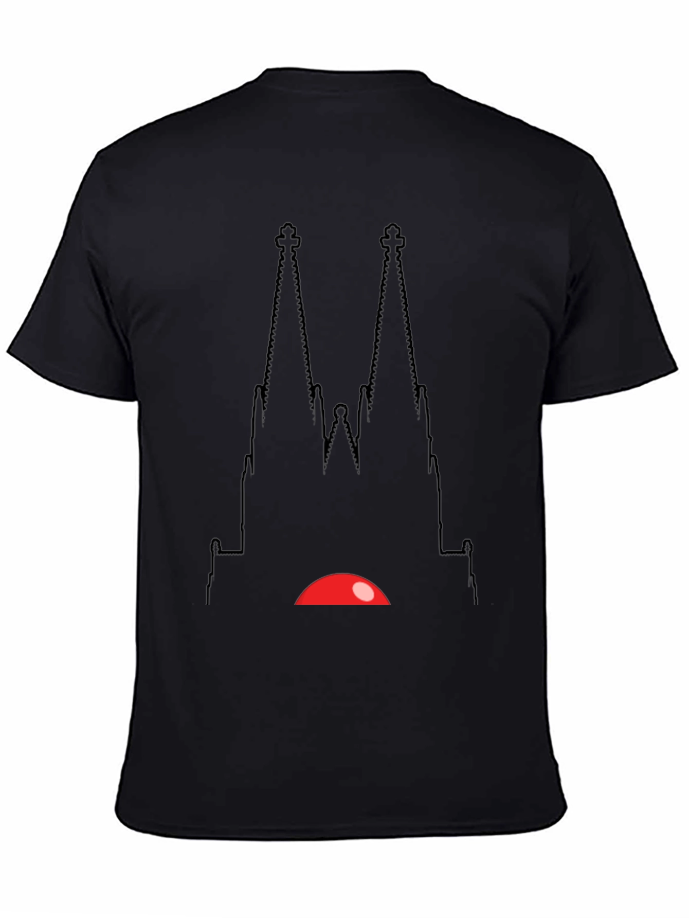 Black Graphic Tee - Sagrada Familia Inspired Design