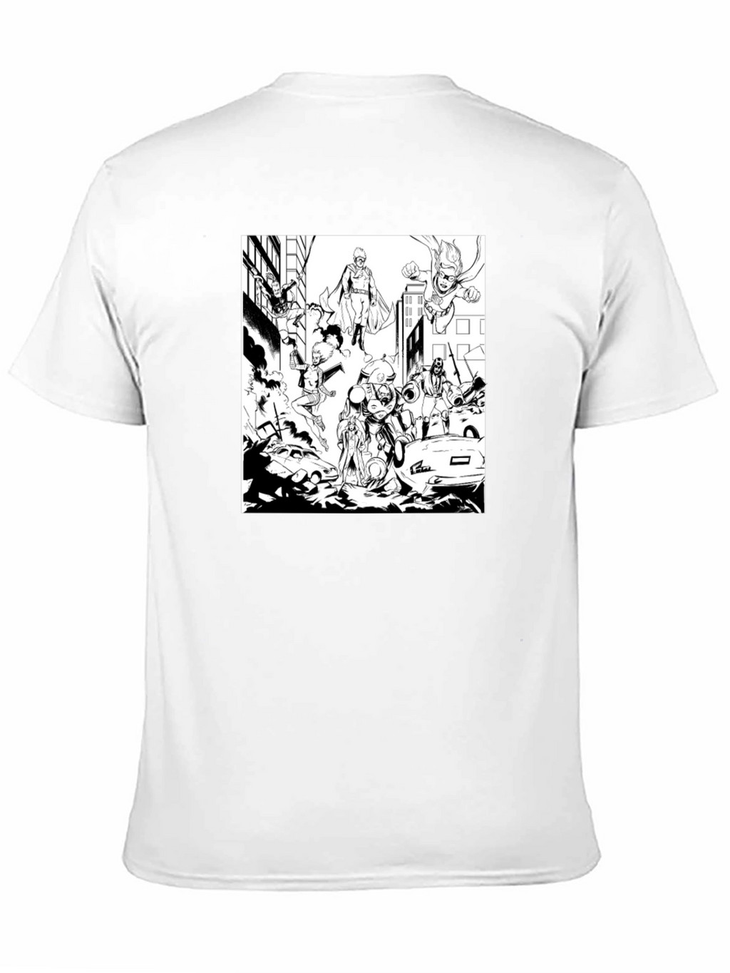 Superheroes Graphic Tee - Black