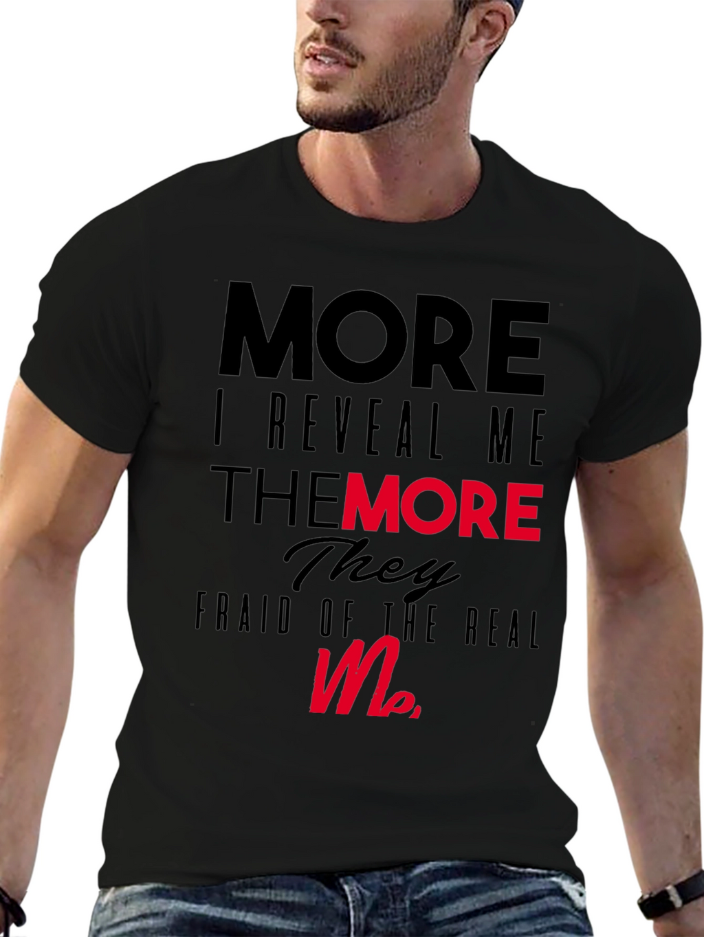 More I Reveal Me Graphic Black T-Shirt