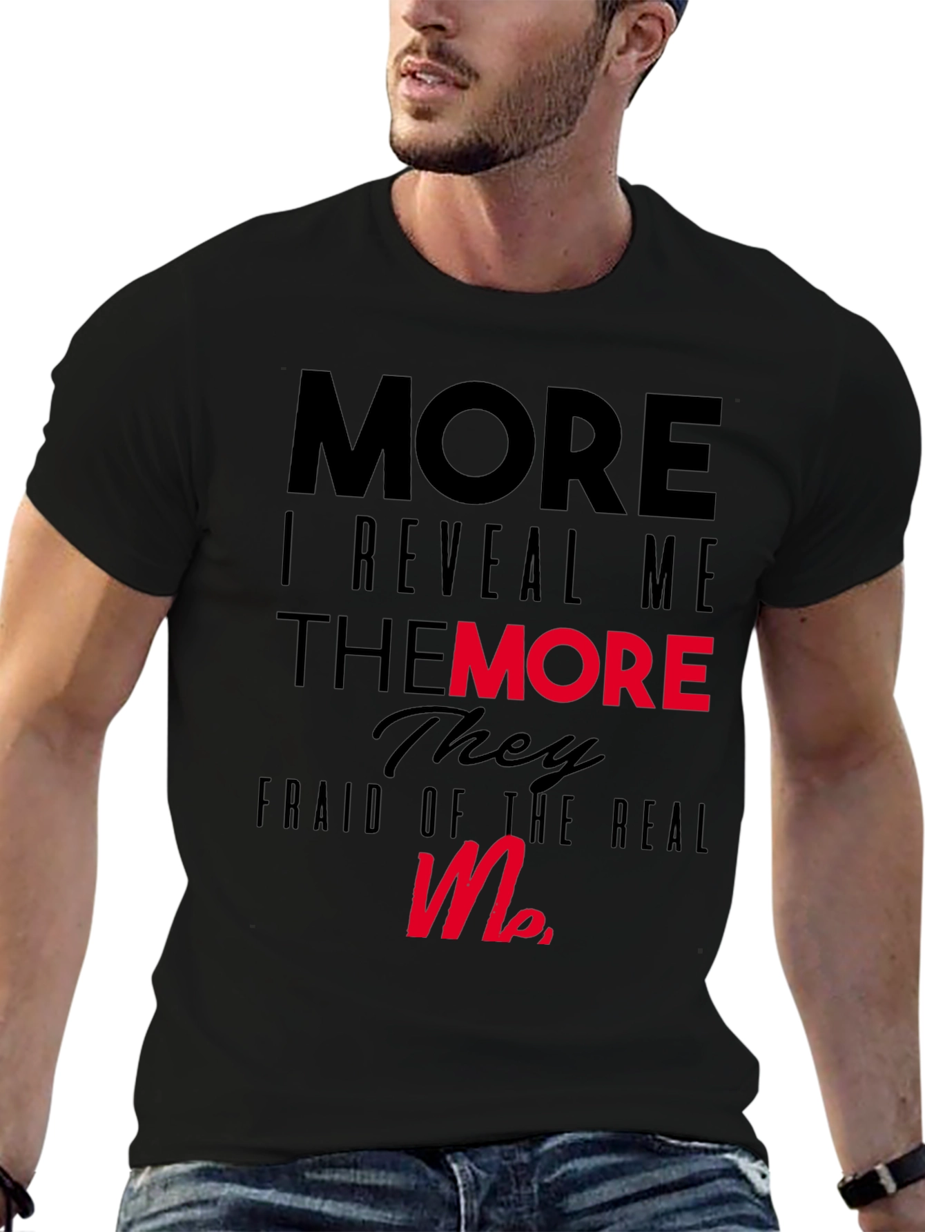 More I Reveal Me Graphic Black T-Shirt
