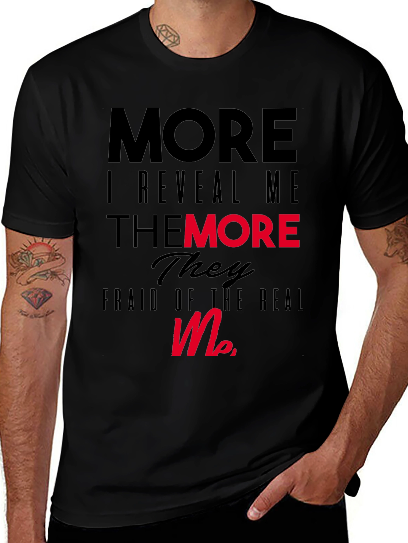 More I Reveal Me Graphic Black T-Shirt