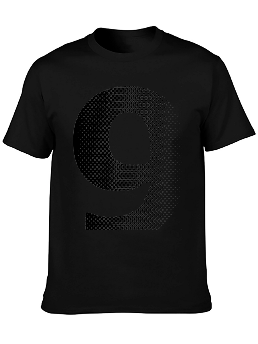 Mens Black T-Shirt - Graphic Number 9 Design