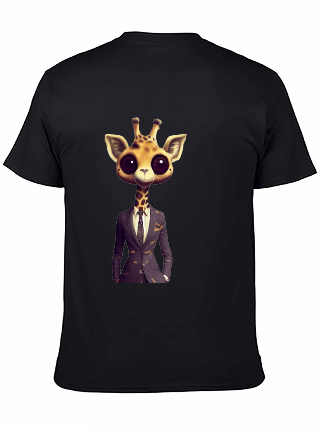 Giraffe in Suit Graphic Tee - Black T-Shirt