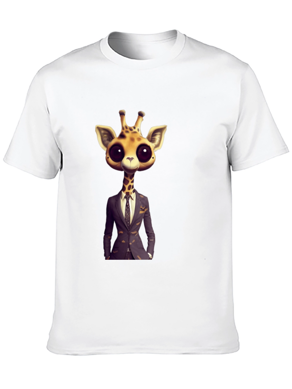 Giraffe in Suit Graphic Tee - Black T-Shirt