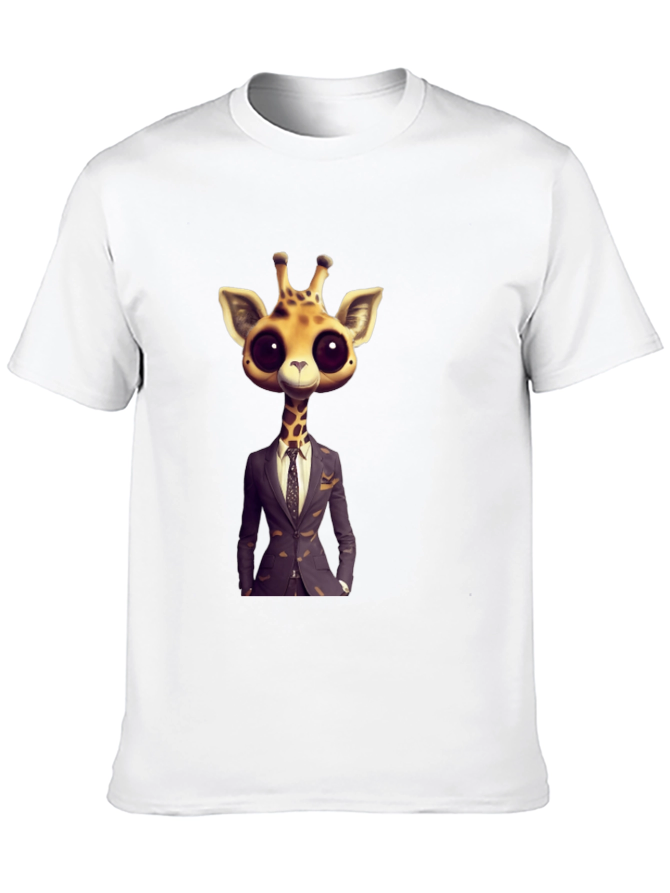 Giraffe in Suit Graphic Tee - Black T-Shirt