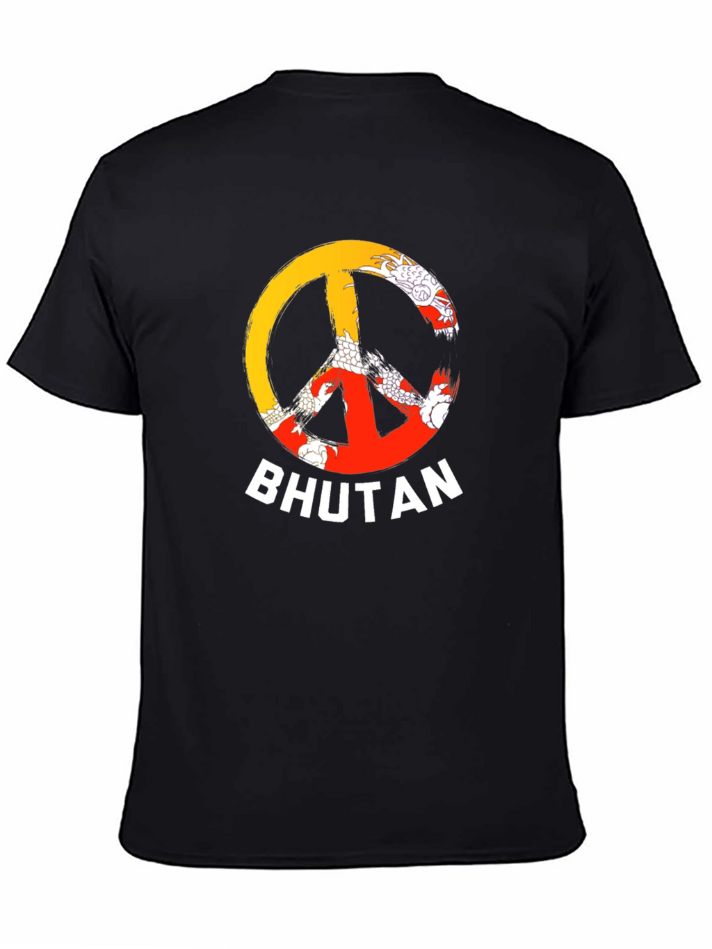 Bhutan Peace Sign T-Shirt - Mens Black Tee