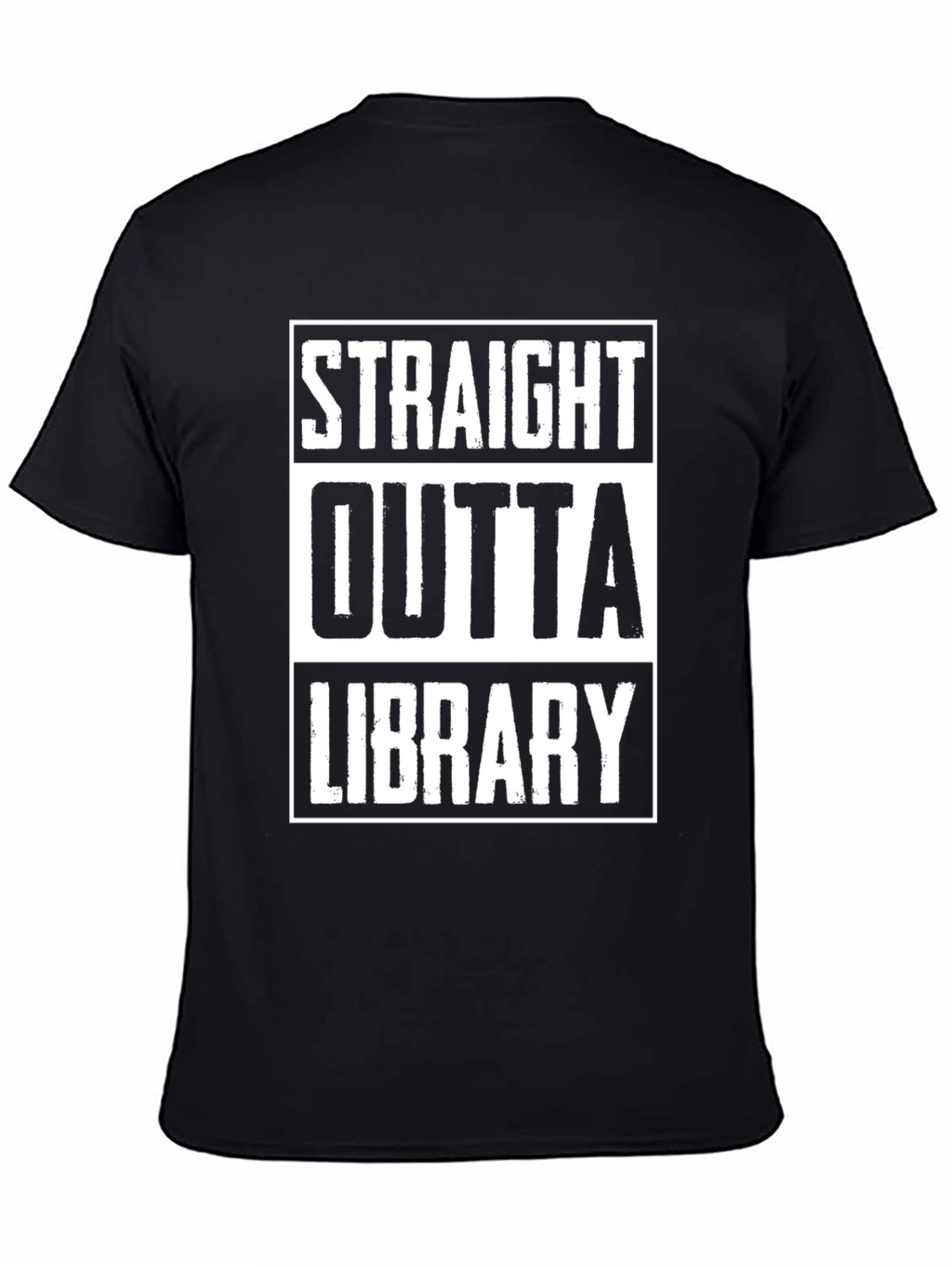 Straight Outta Library Black Graphic Tee