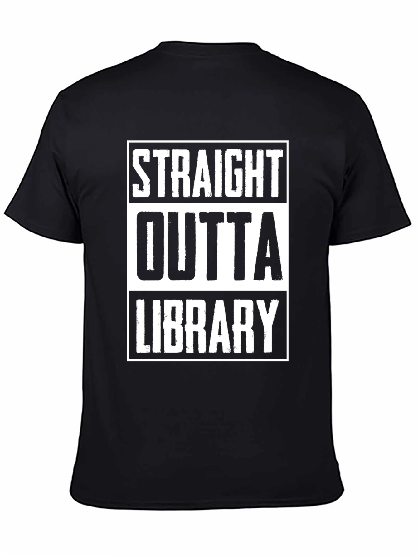 Straight Outta Library Black Graphic Tee