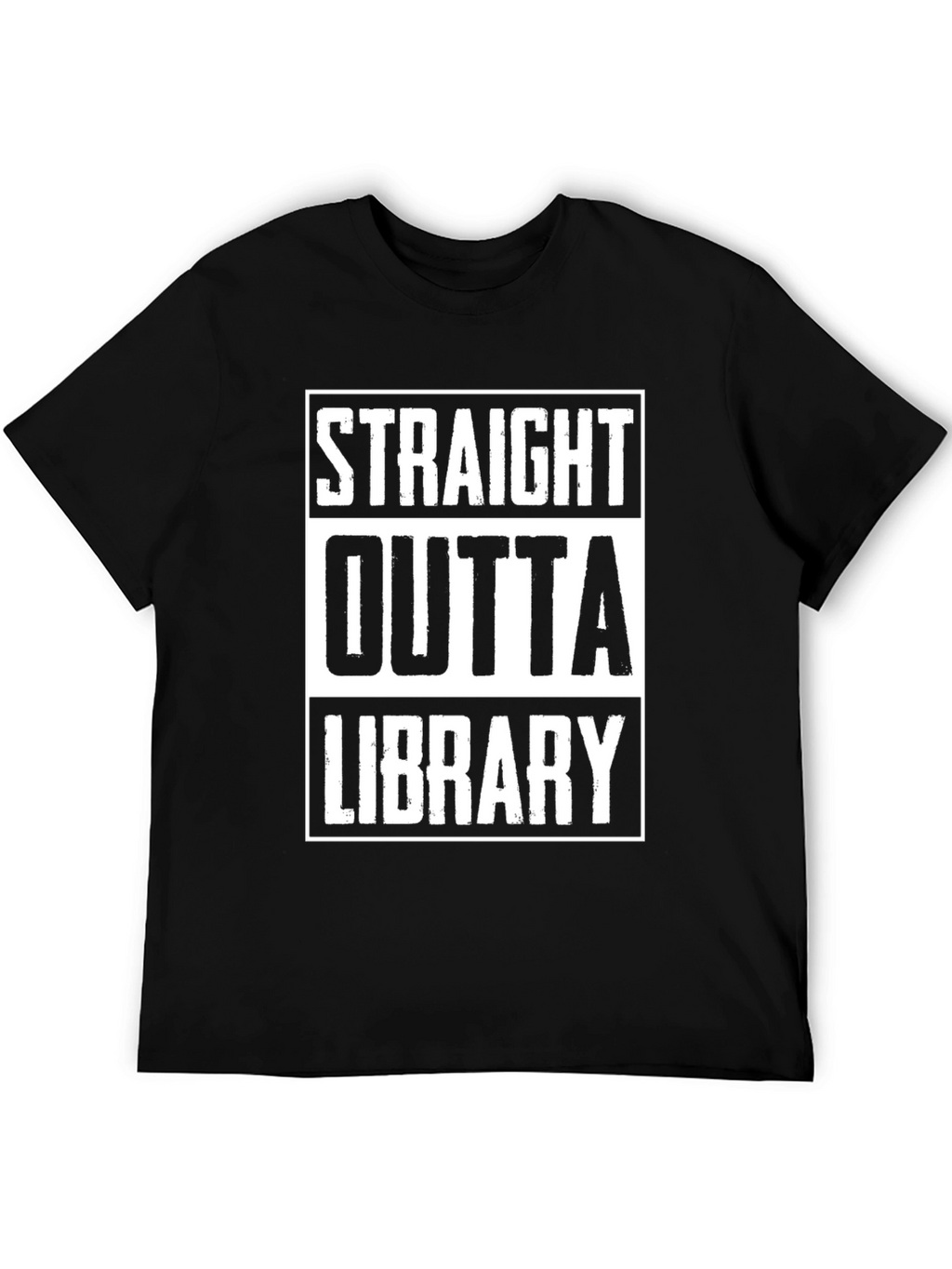Straight Outta Library Black Graphic Tee