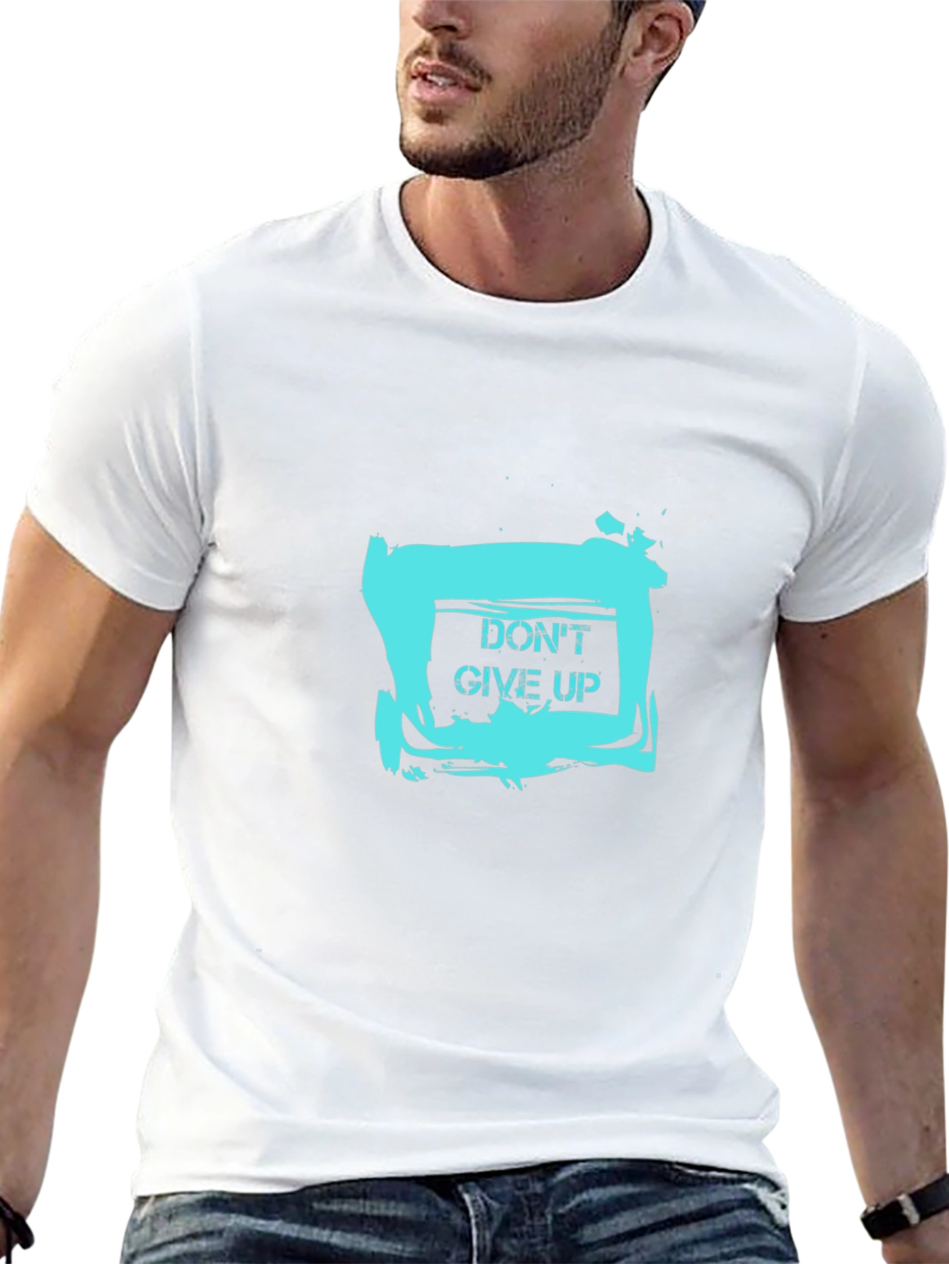 Dont Give Up Graphic Tee - Motivational Black T-Shirt