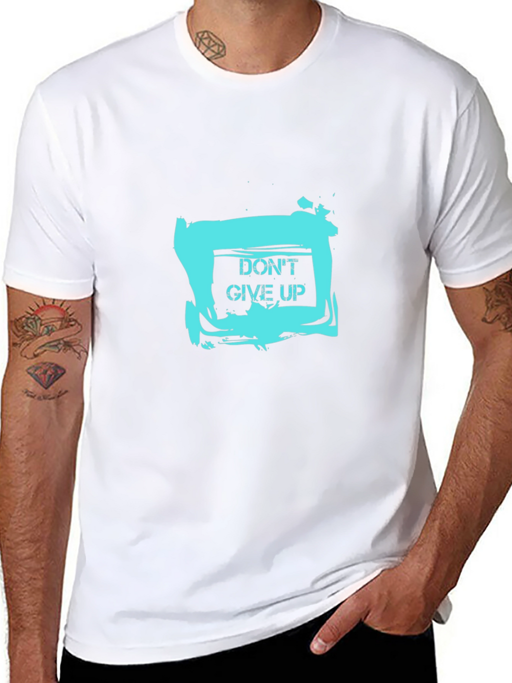 Dont Give Up Graphic Tee - Motivational Black T-Shirt