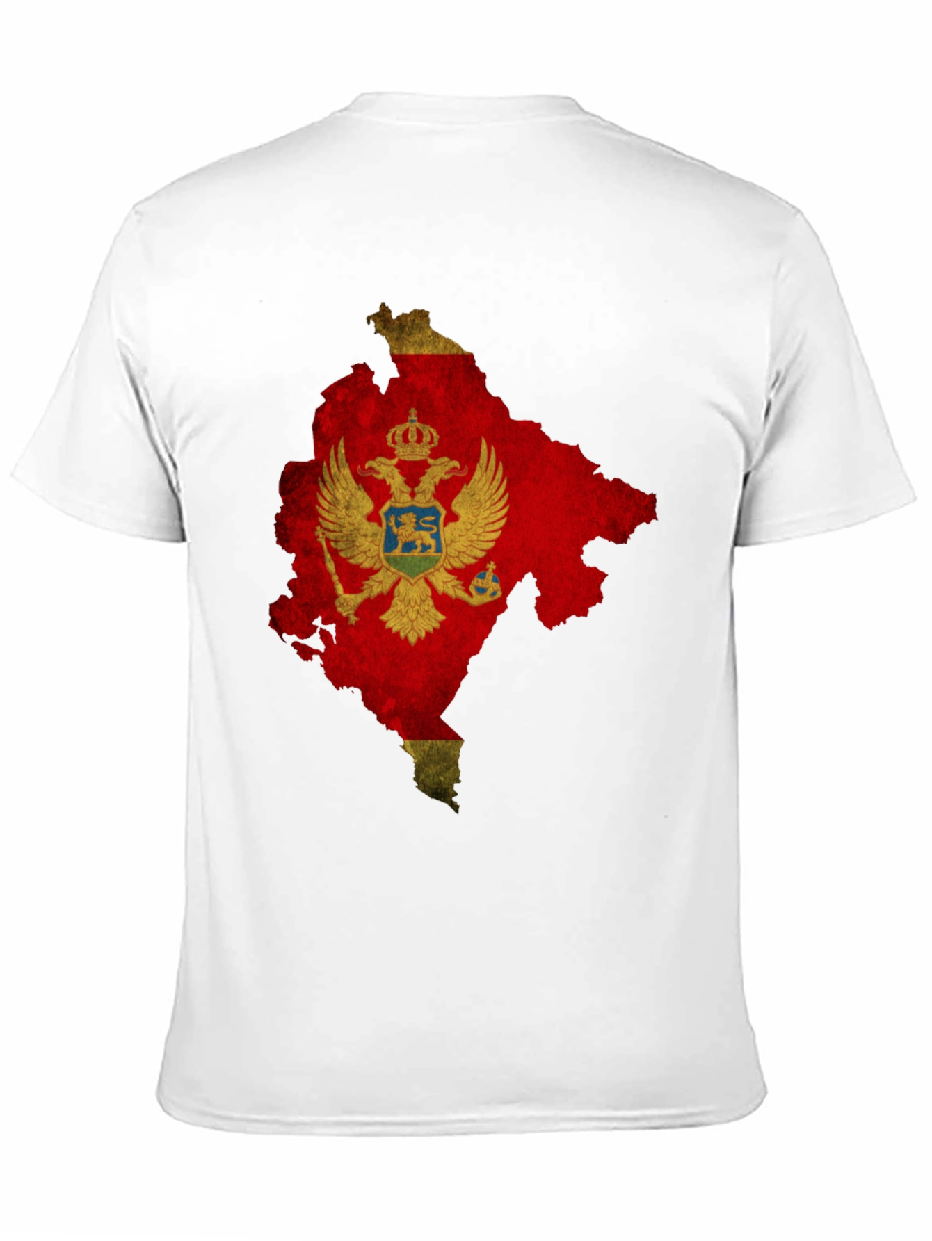 Montenegro Flag Map T-Shirt - Black Cotton Tee