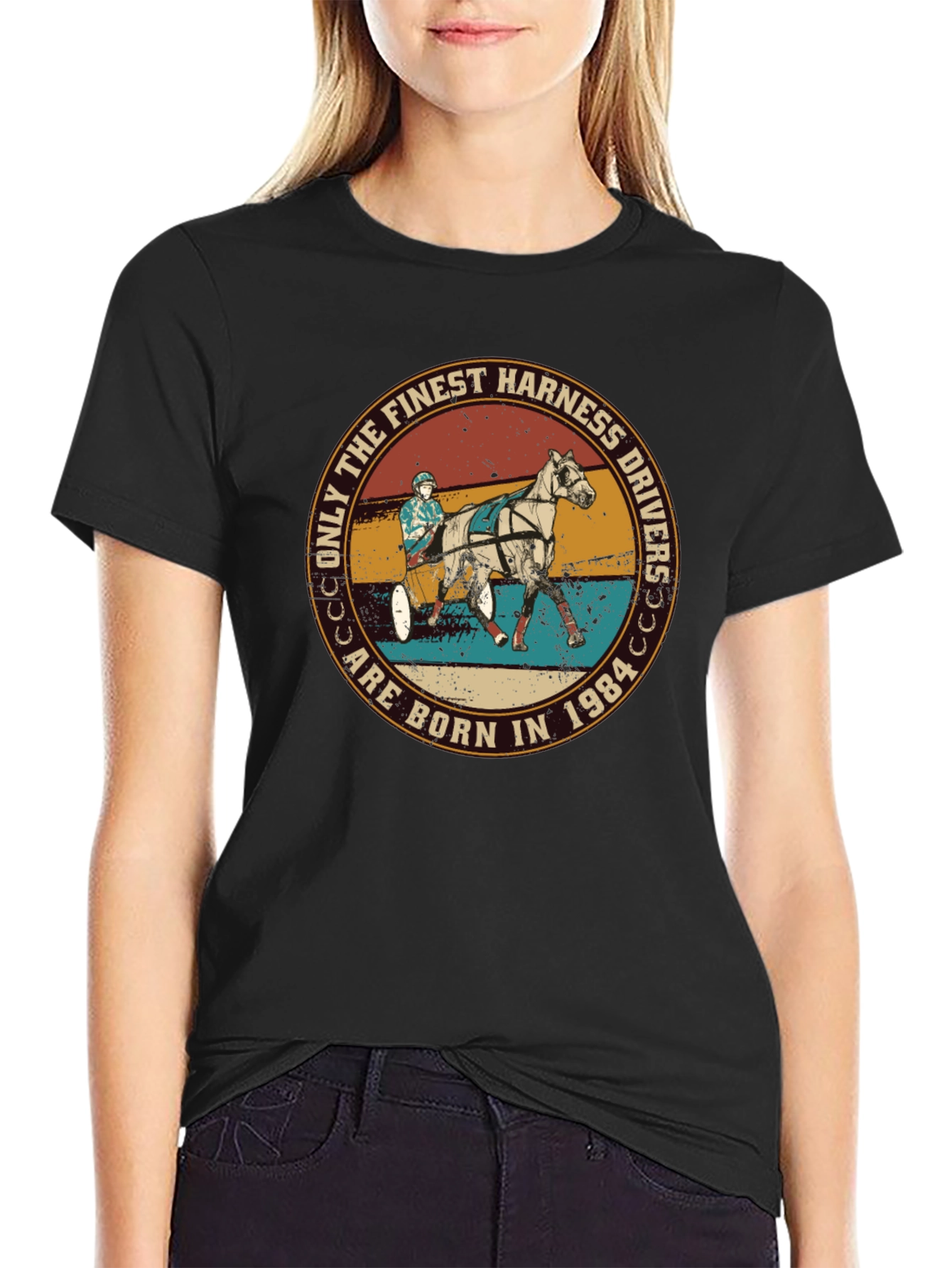 Finest Harness Drivers Born in 1984 Black Tee