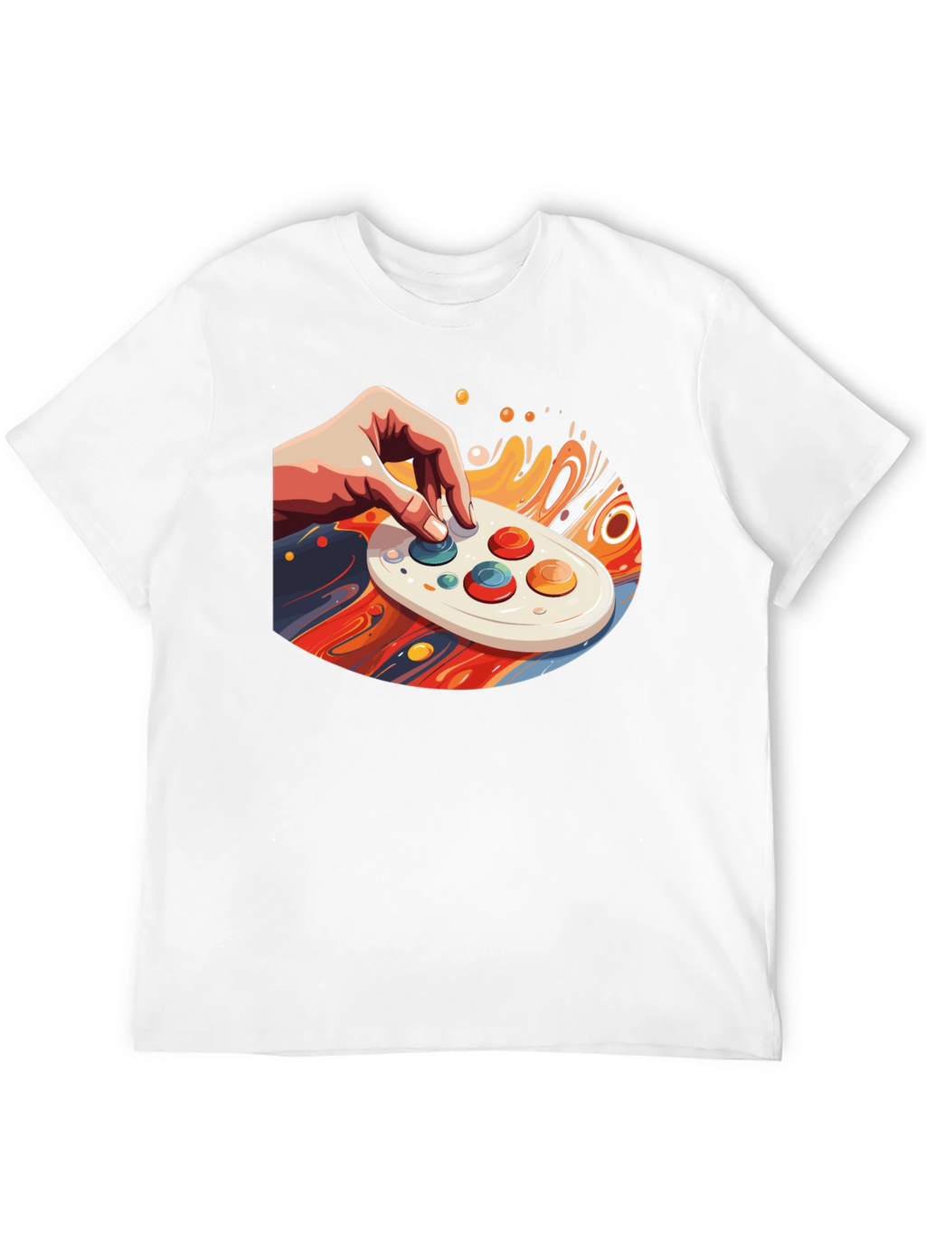 Retro Gaming Tee - Hand on Controller
