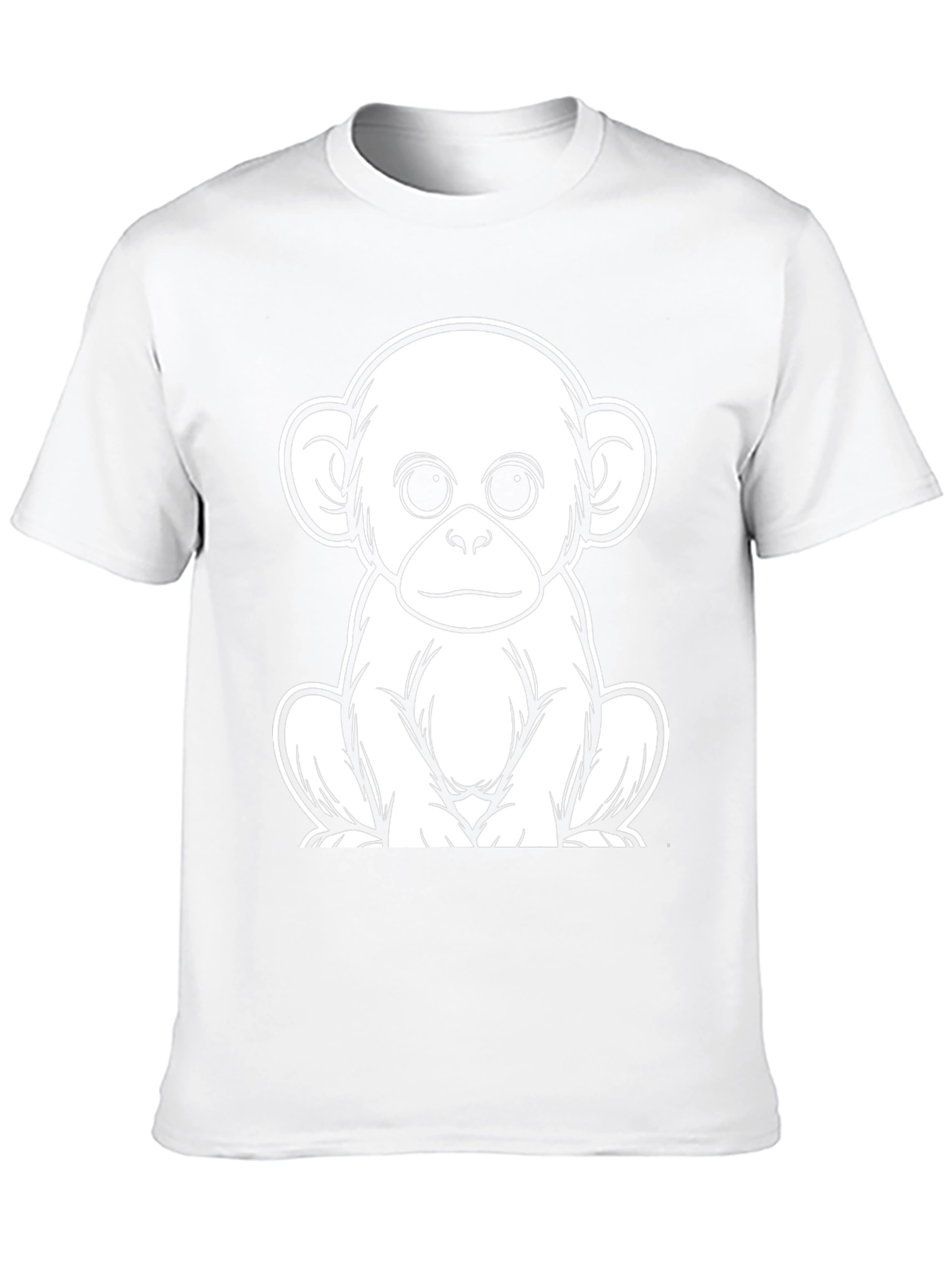 Cute Monkey Graphic Tee - Black