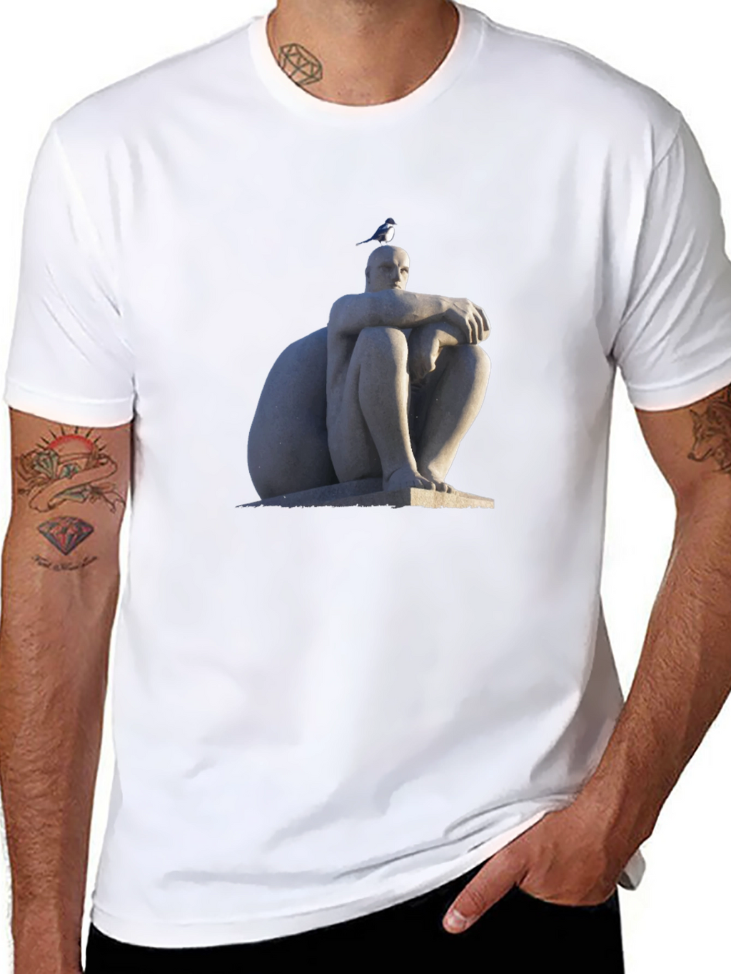 Statue Print Black T-Shirt