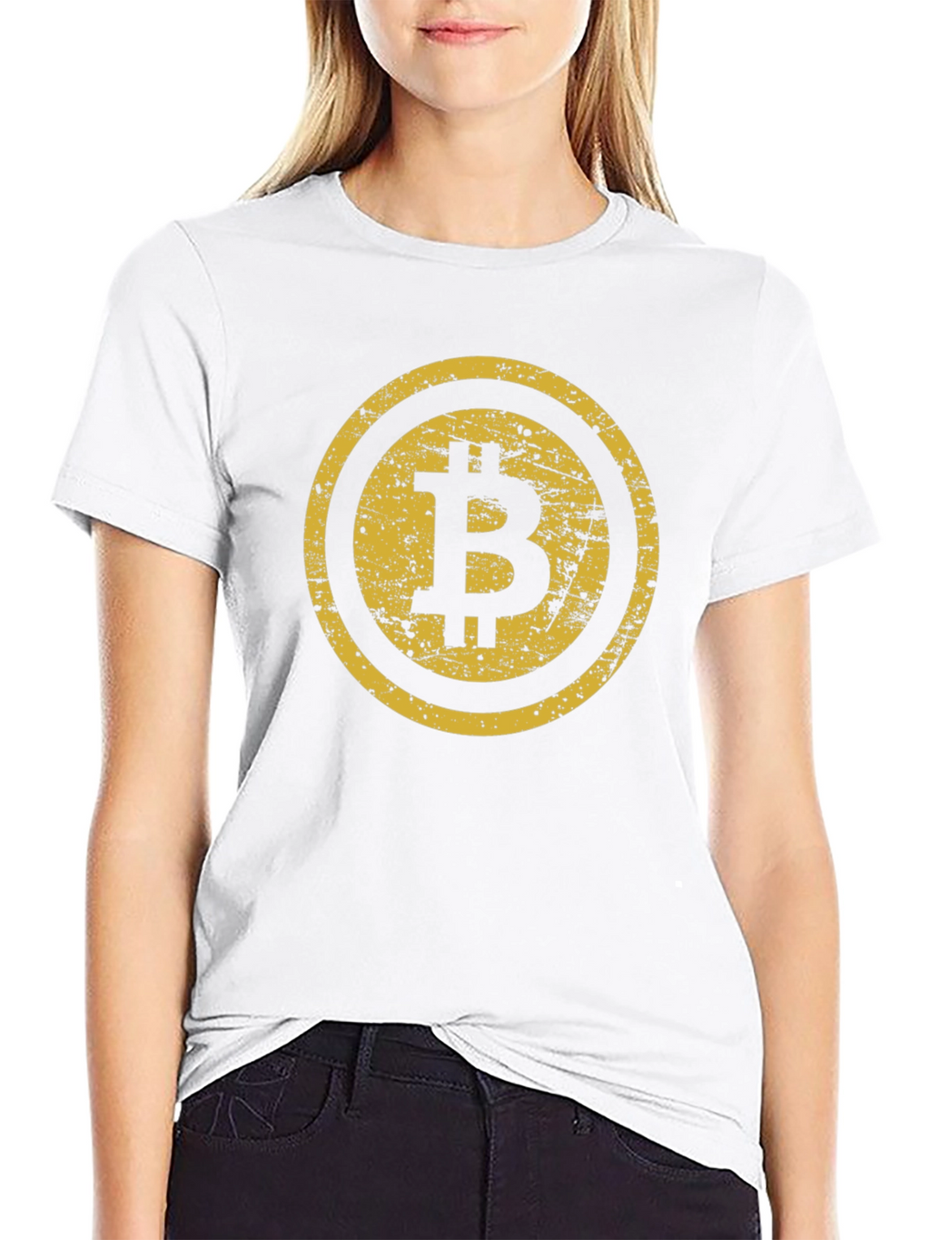 Bitcoin Distressed Graphic Tee - Black