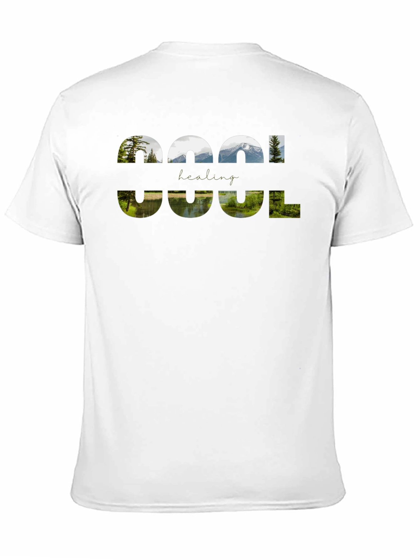 Cool Healing Nature Graphic Black T-Shirt
