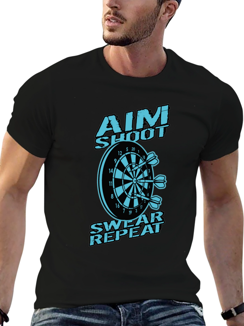 Aim Shoot Swear Repeat Dart T-Shirt