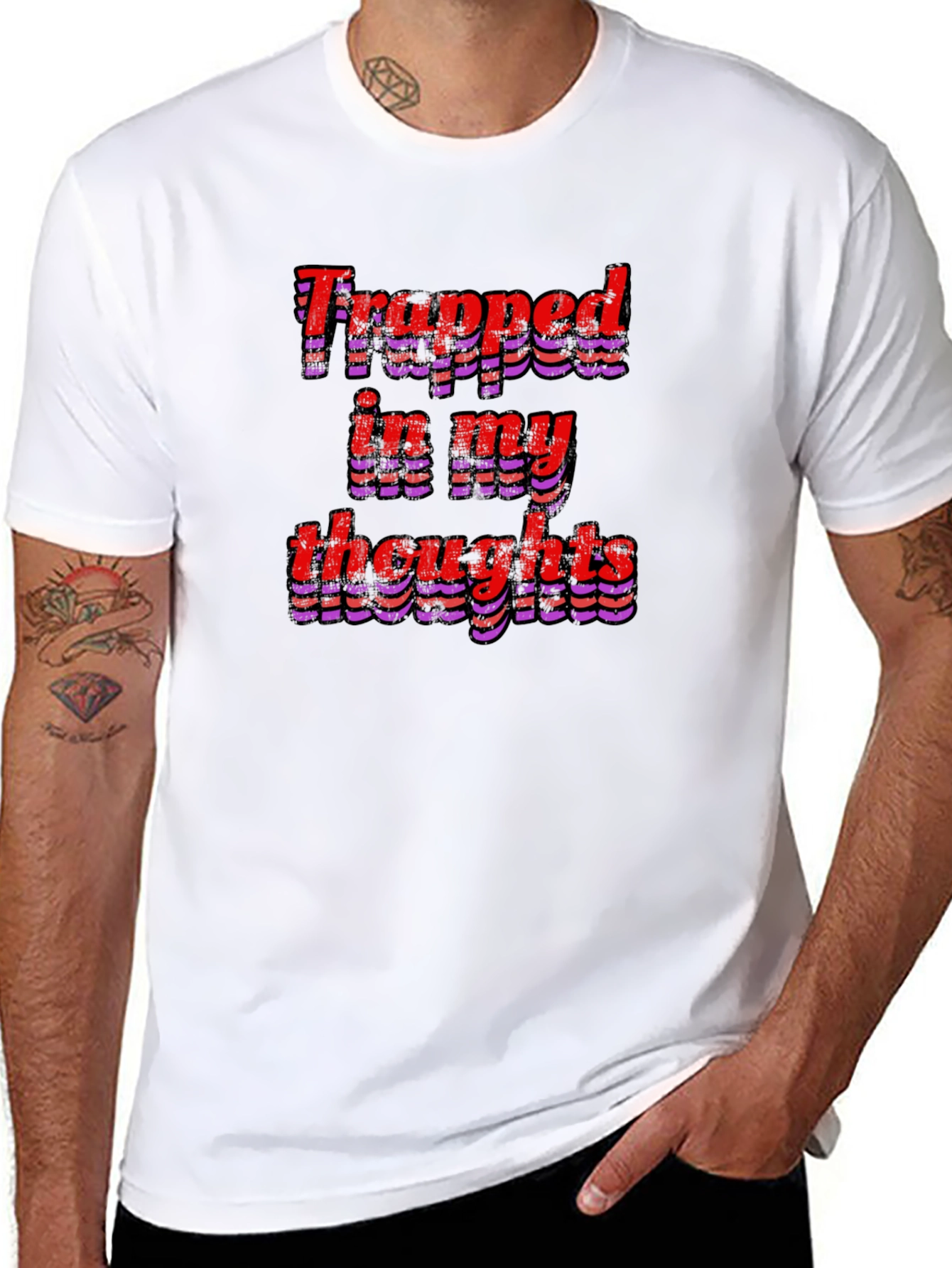 Trapped In My Thoughts Graphic Tee - Black