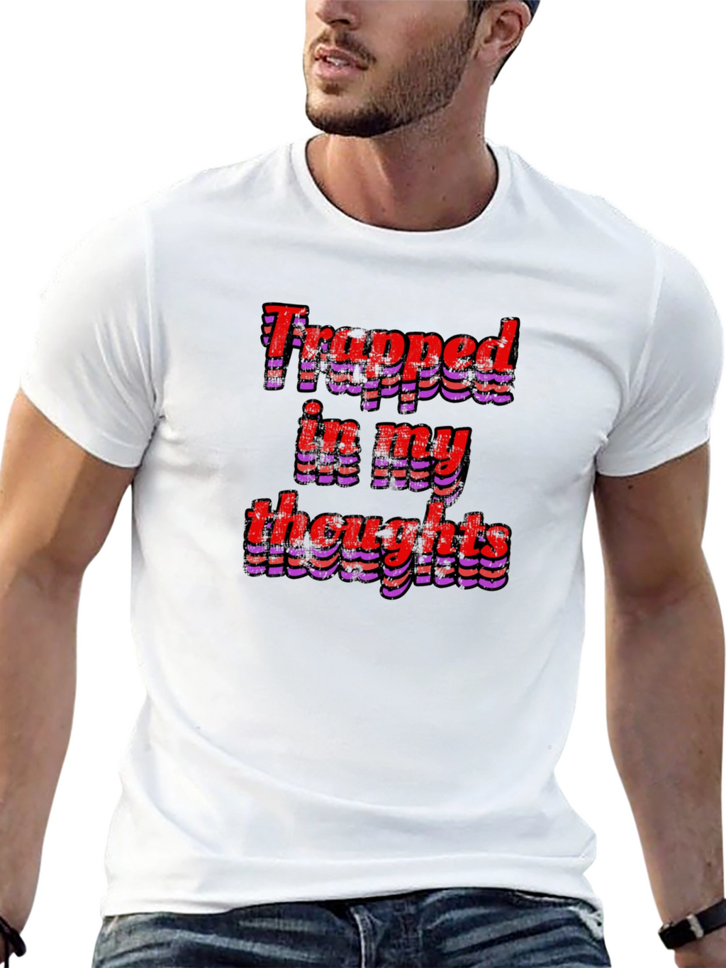 Trapped In My Thoughts Graphic Tee - Black