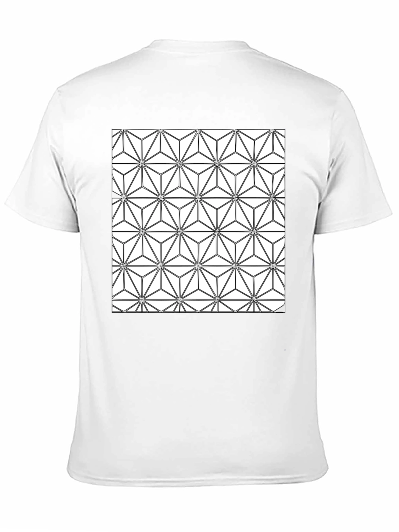 Geometric Pattern Black T-Shirt for Men