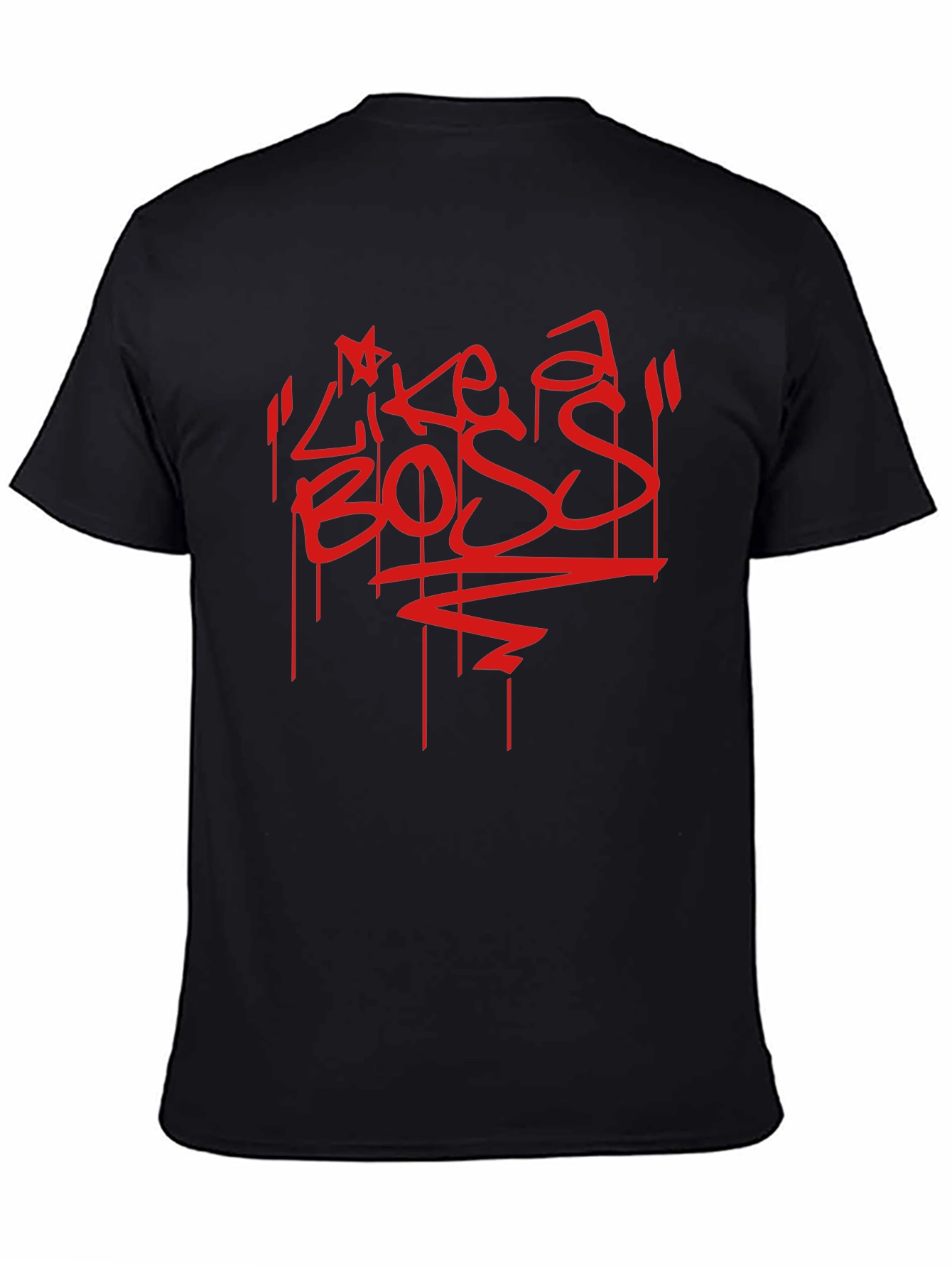 Like a Boss Graphic Tee - Red Print on Black