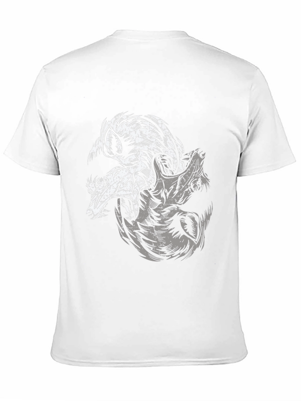 Yin Yang Wolves Graphic Black T-Shirt