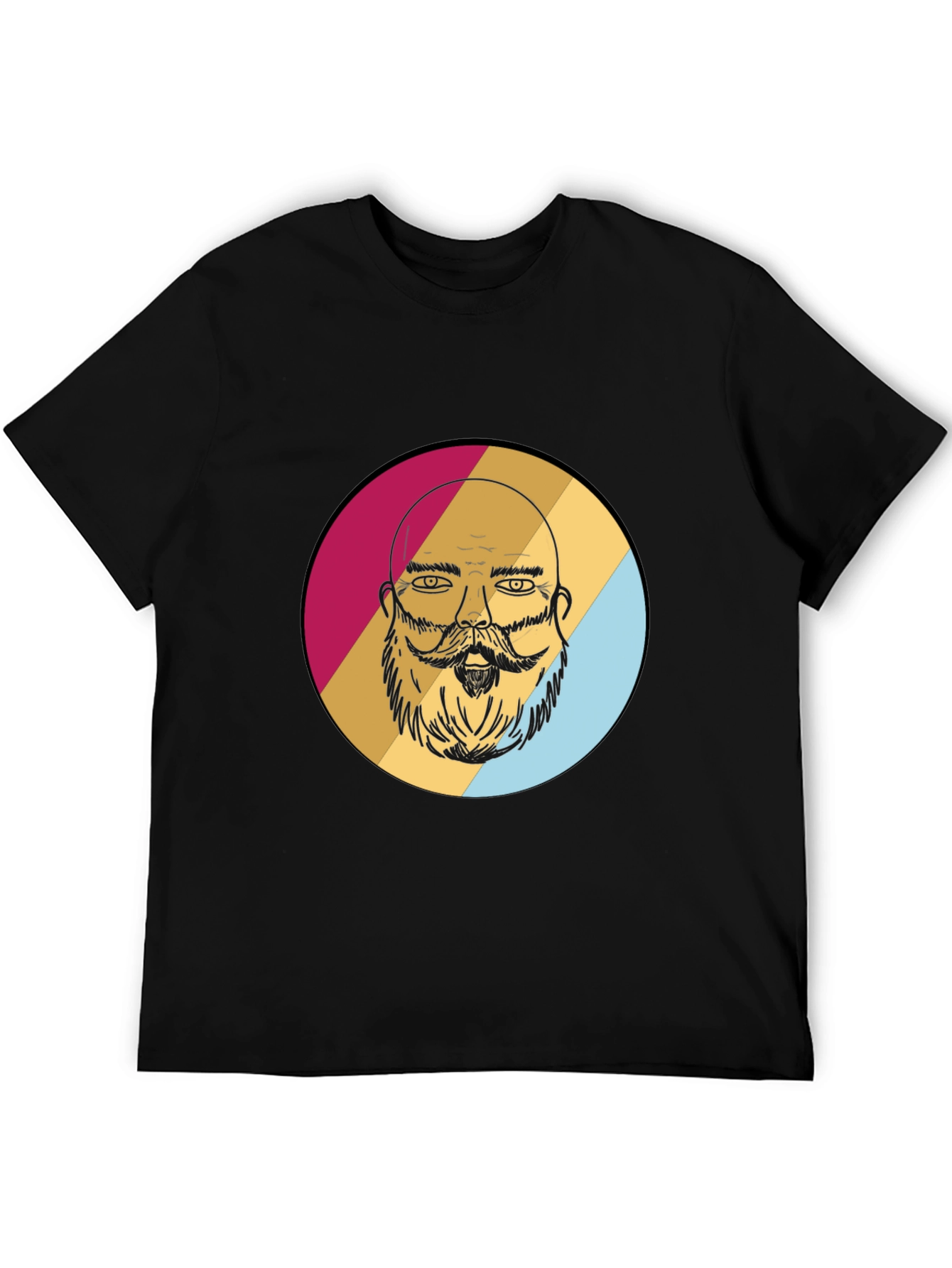 Bearded Man Graphic Tee - Retro Style
