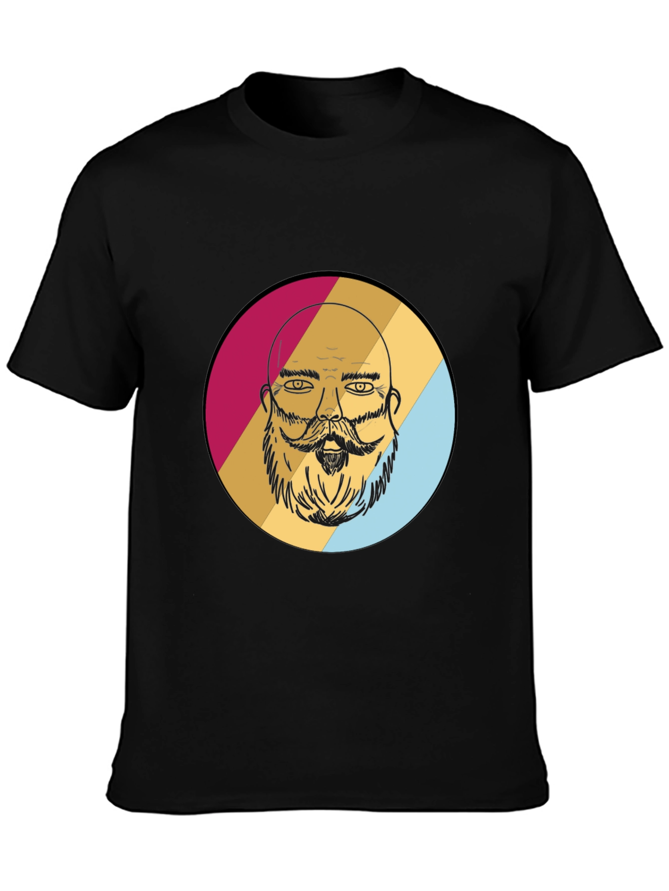 Bearded Man Graphic Tee - Retro Style