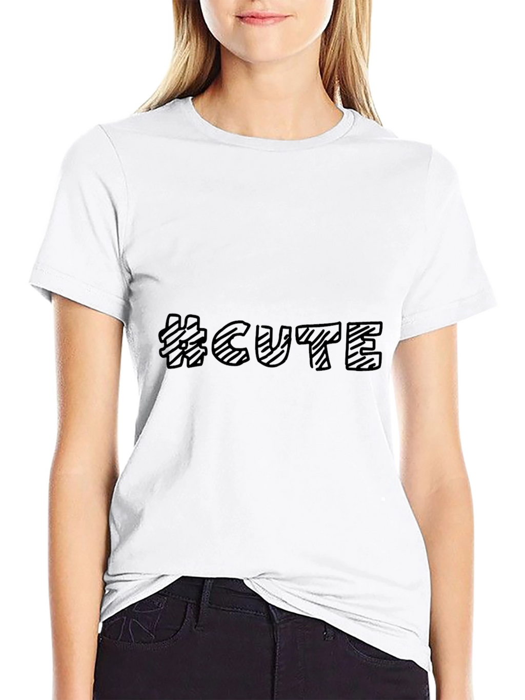 Trendy #CUTE Graphic Tee - Stylish Black T-Shirt