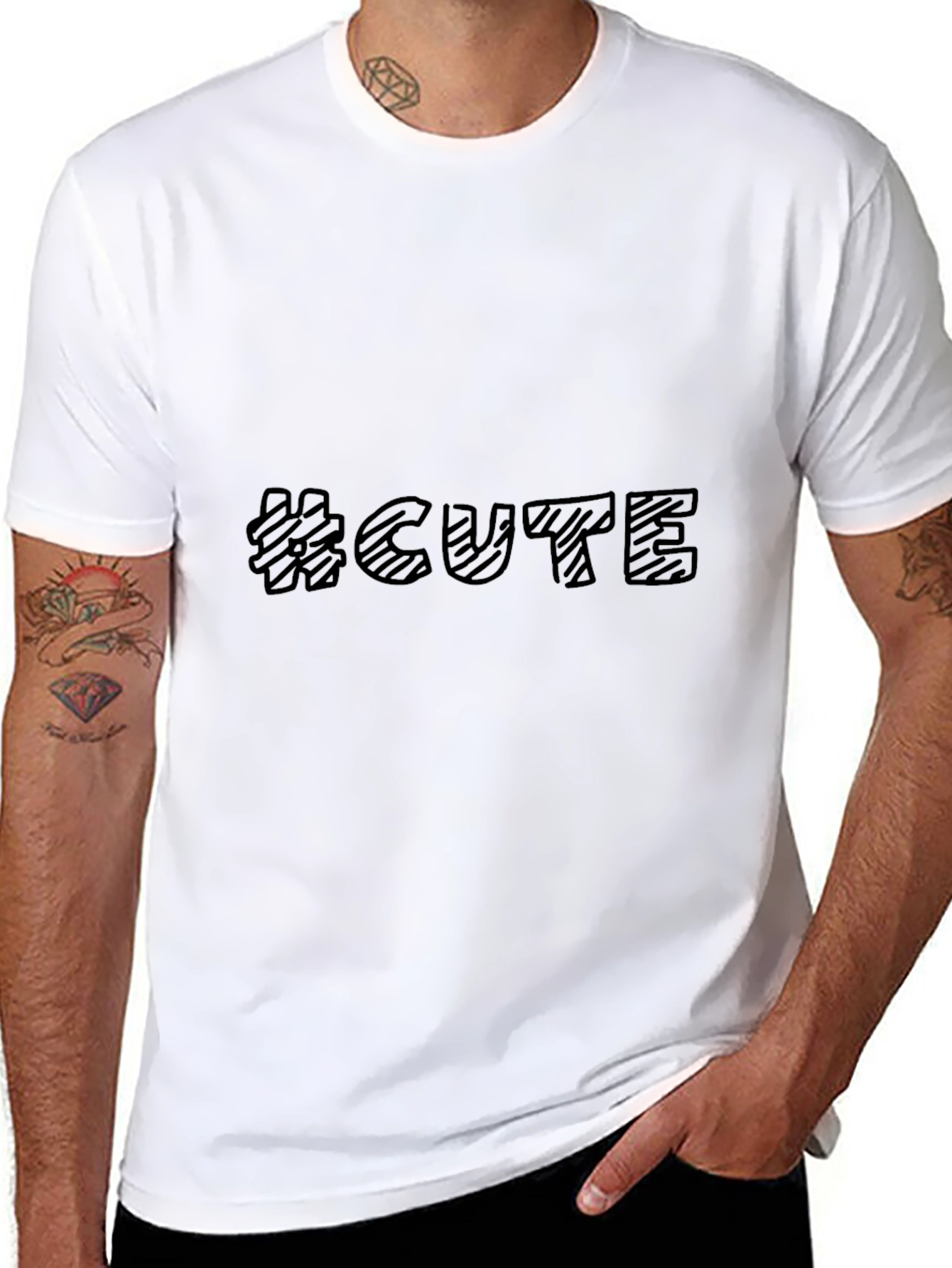 Trendy #CUTE Graphic Tee - Stylish Black T-Shirt