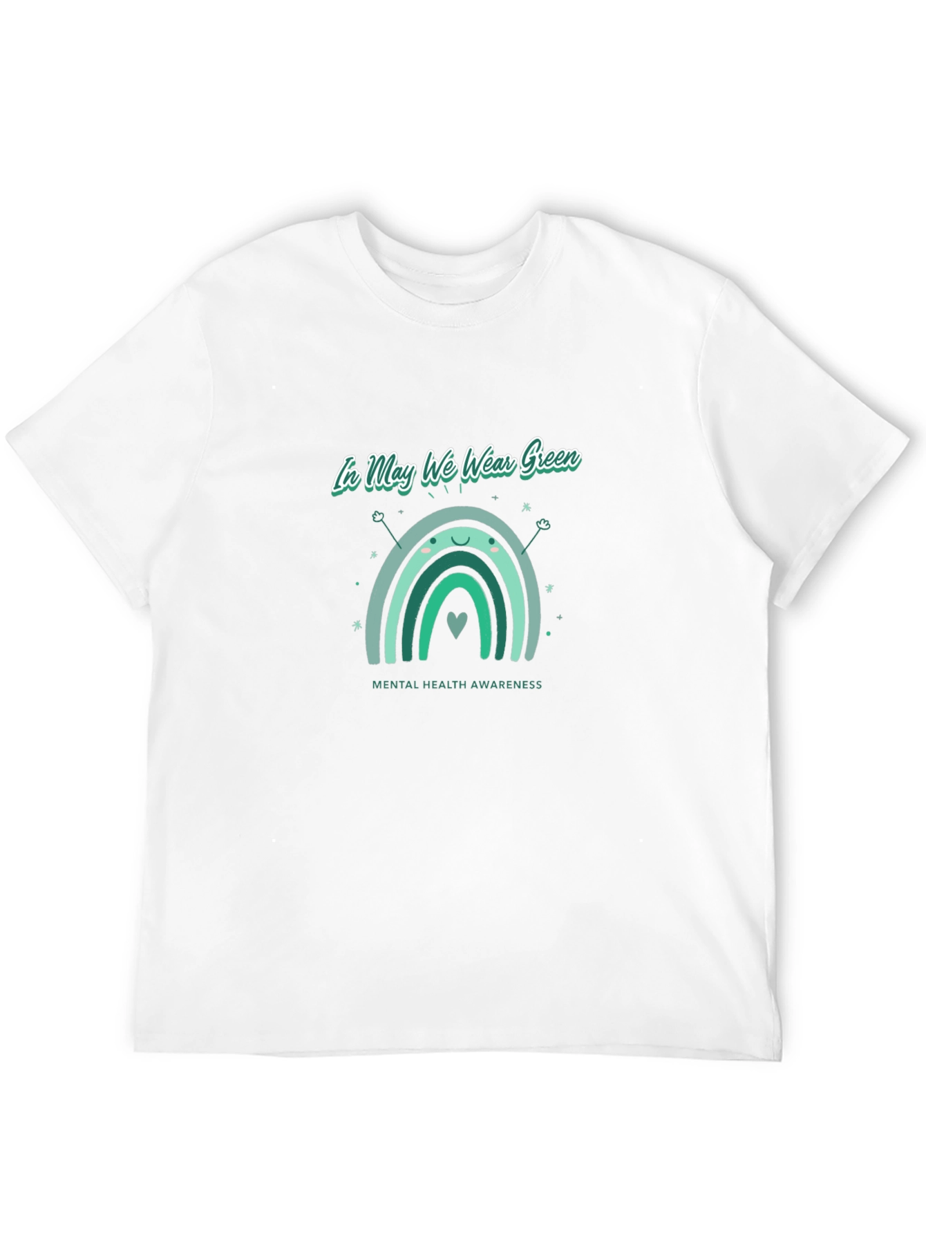 Mental Health Awareness Green Rainbow T-Shirt