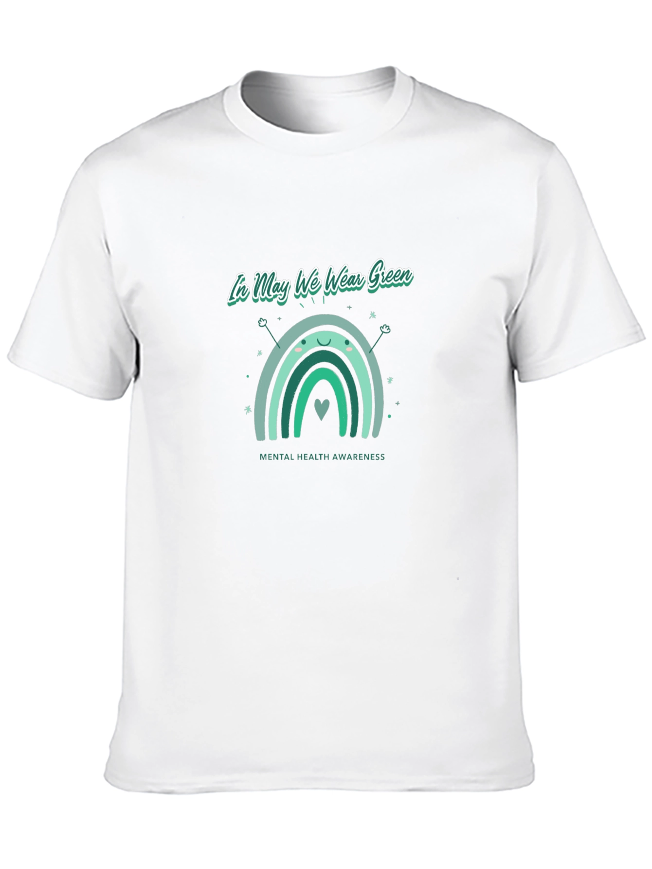 Mental Health Awareness Green Rainbow T-Shirt