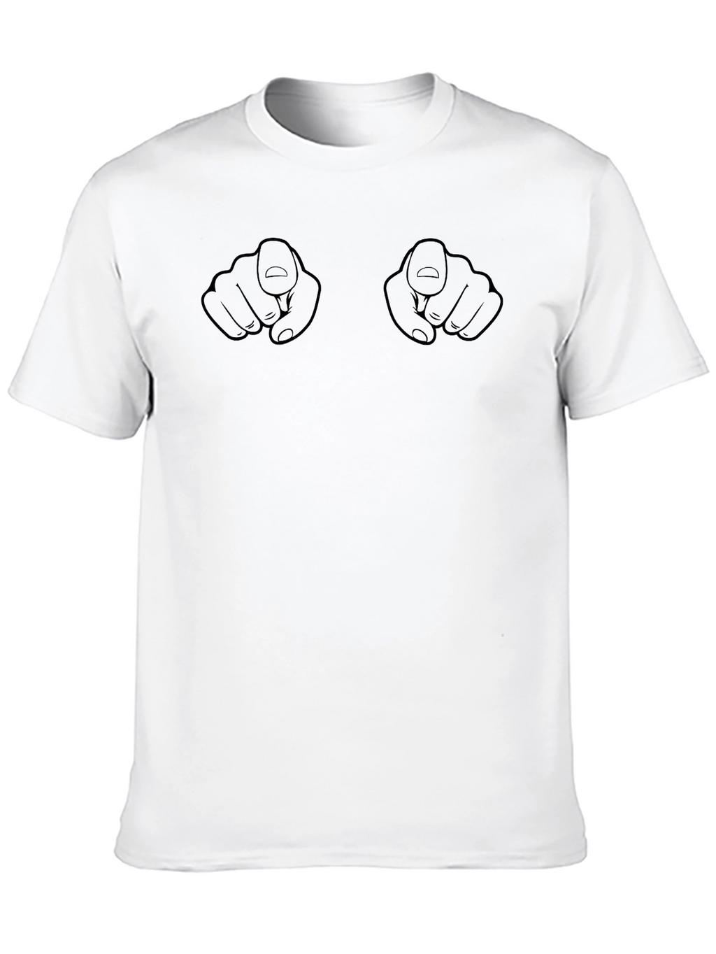 Novelty Finger Pointing Graphic Tee - Black T-Shirt