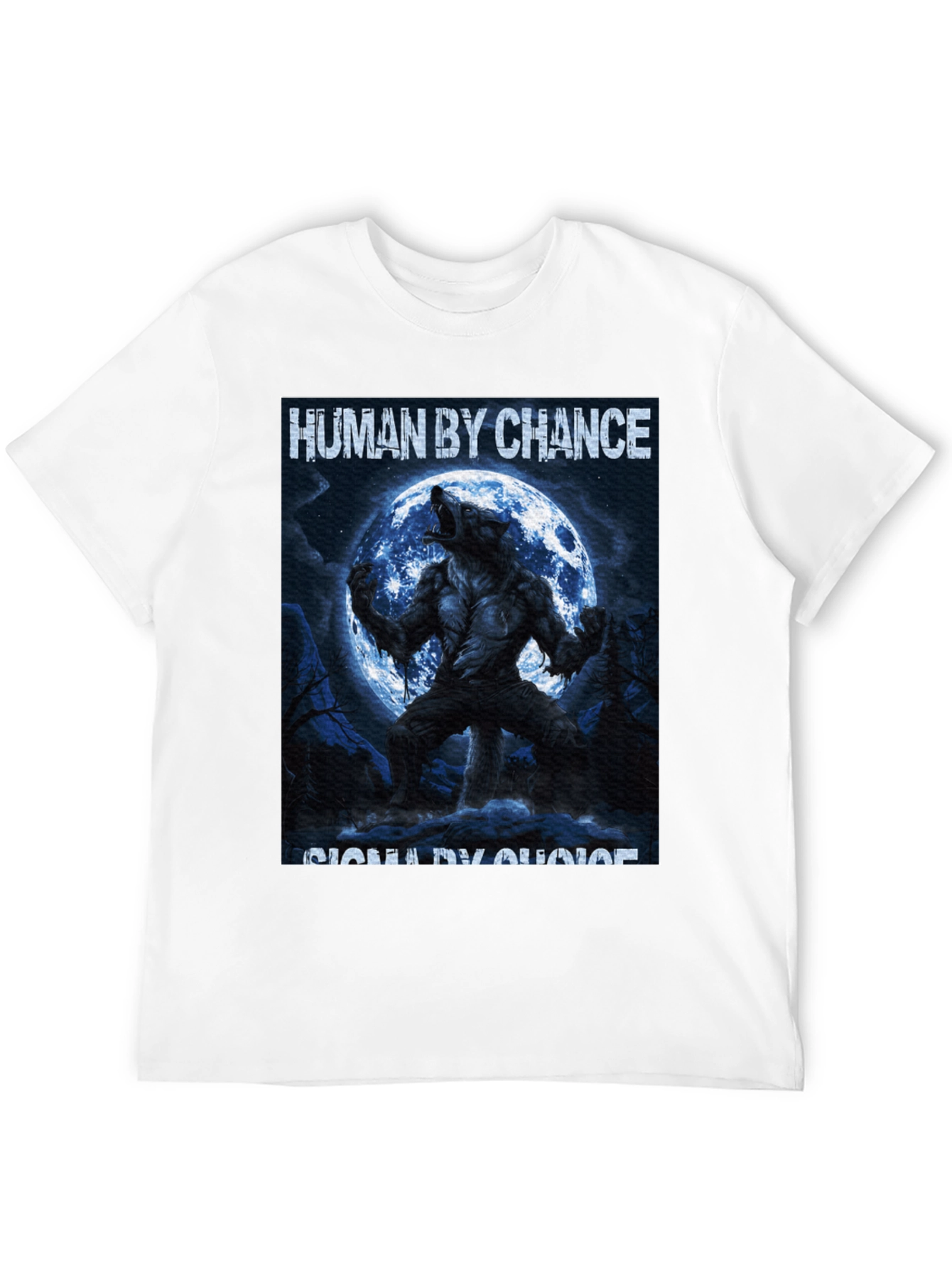 Human By Chance Werewolf Graphic Black T-Shirt