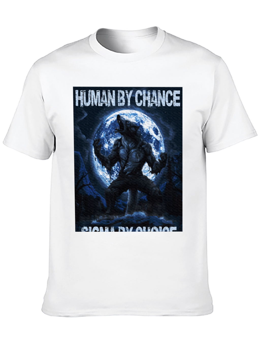 Human By Chance Werewolf Graphic Black T-Shirt