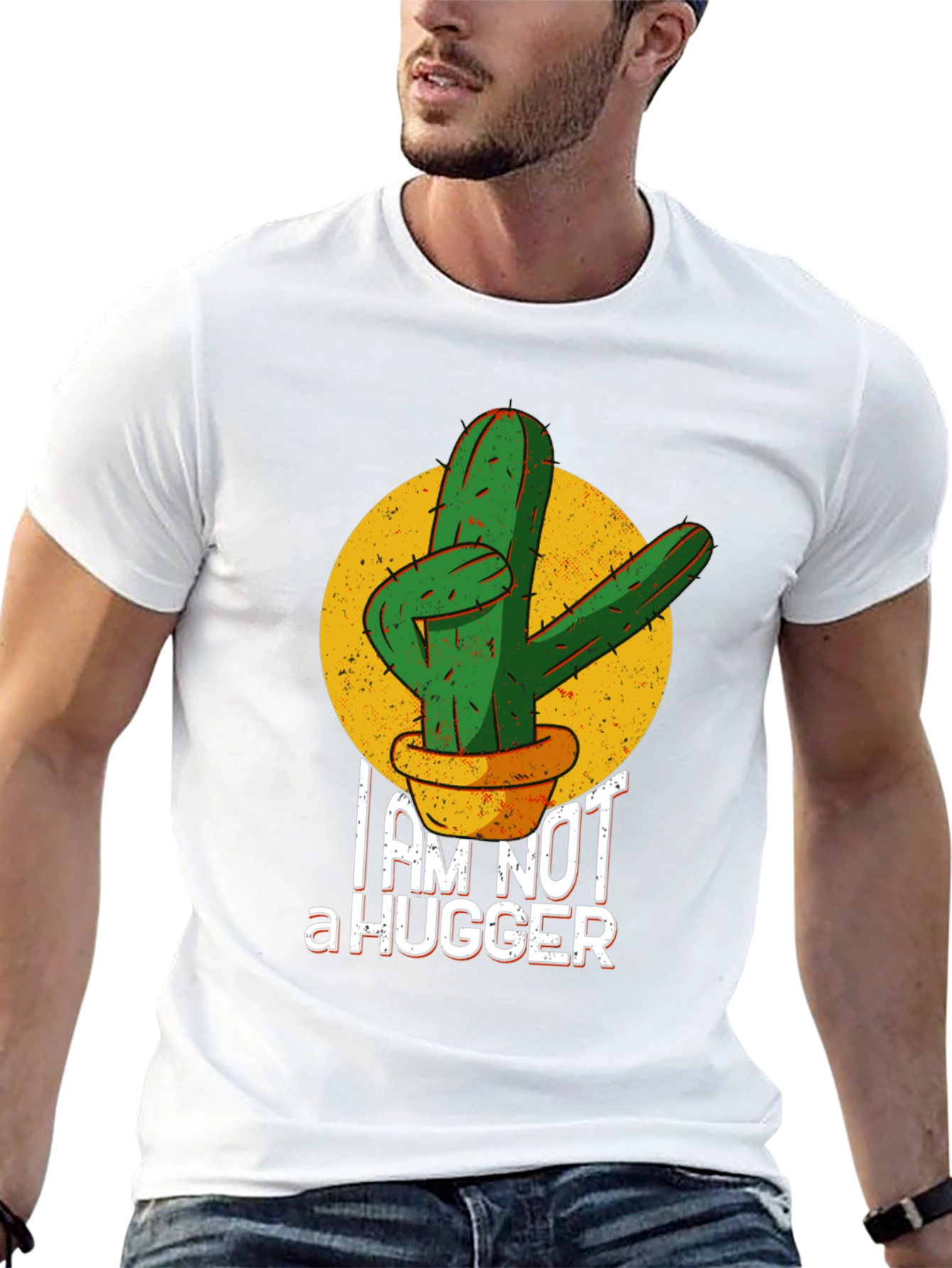 Im Not a Hugger Cactus Graphic T-Shirt